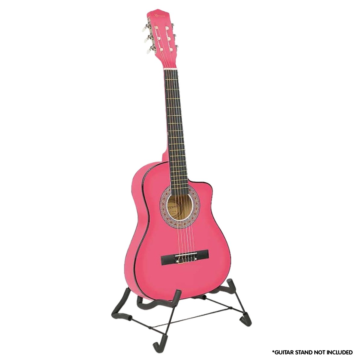 Karrera 34in Children's Cutaway Acoustic Guitar - Pink