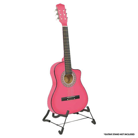 Karrera 34in Children's Cutaway Acoustic Guitar - Pink
