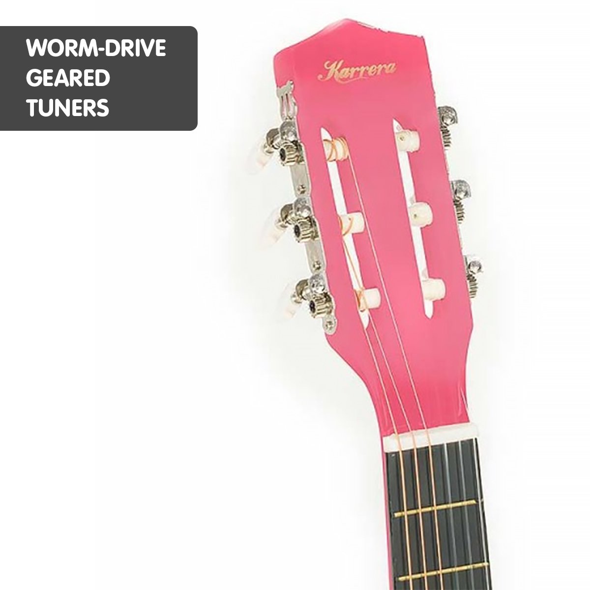 Karrera 34in Children's Cutaway Acoustic Guitar - Pink