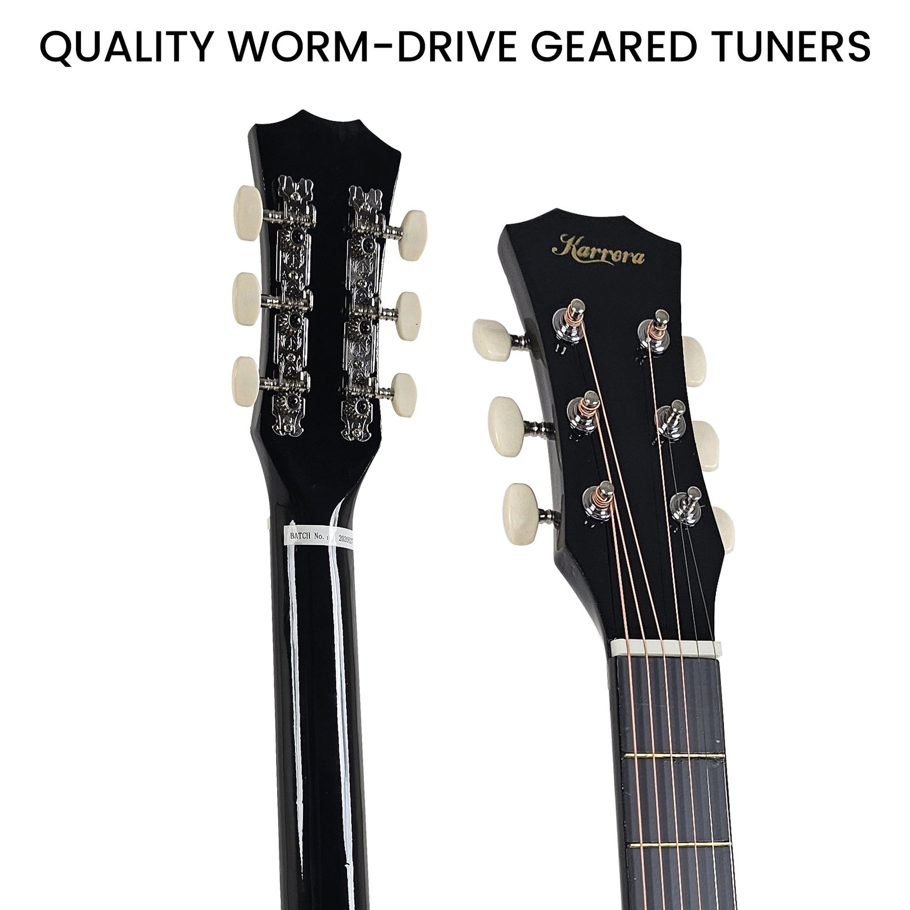 Karrera 38in Pro Cutaway Acoustic Guitar Set - Black