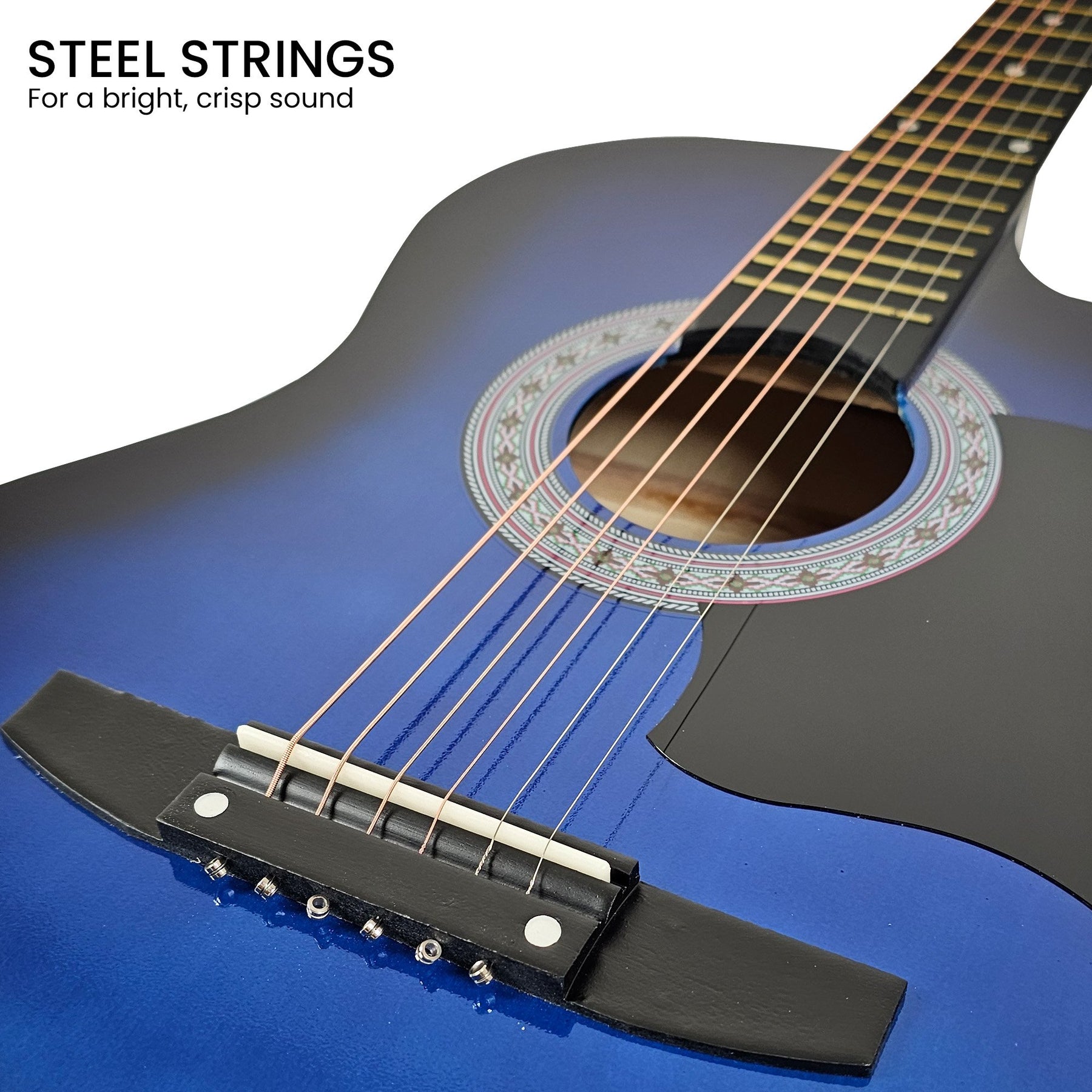 Karrera 38in Pro Cutaway Acoustic Guitar Set - Blue Burst