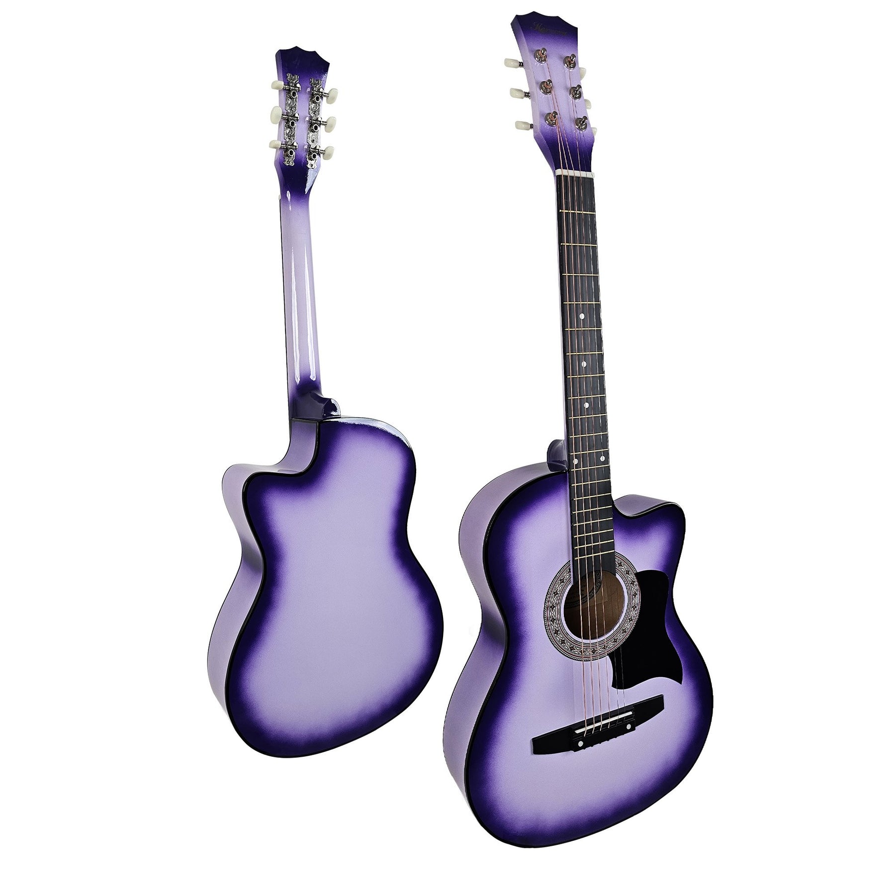 Karrera 38in Cutaway Acoustic Guitar Set - Purple Burst