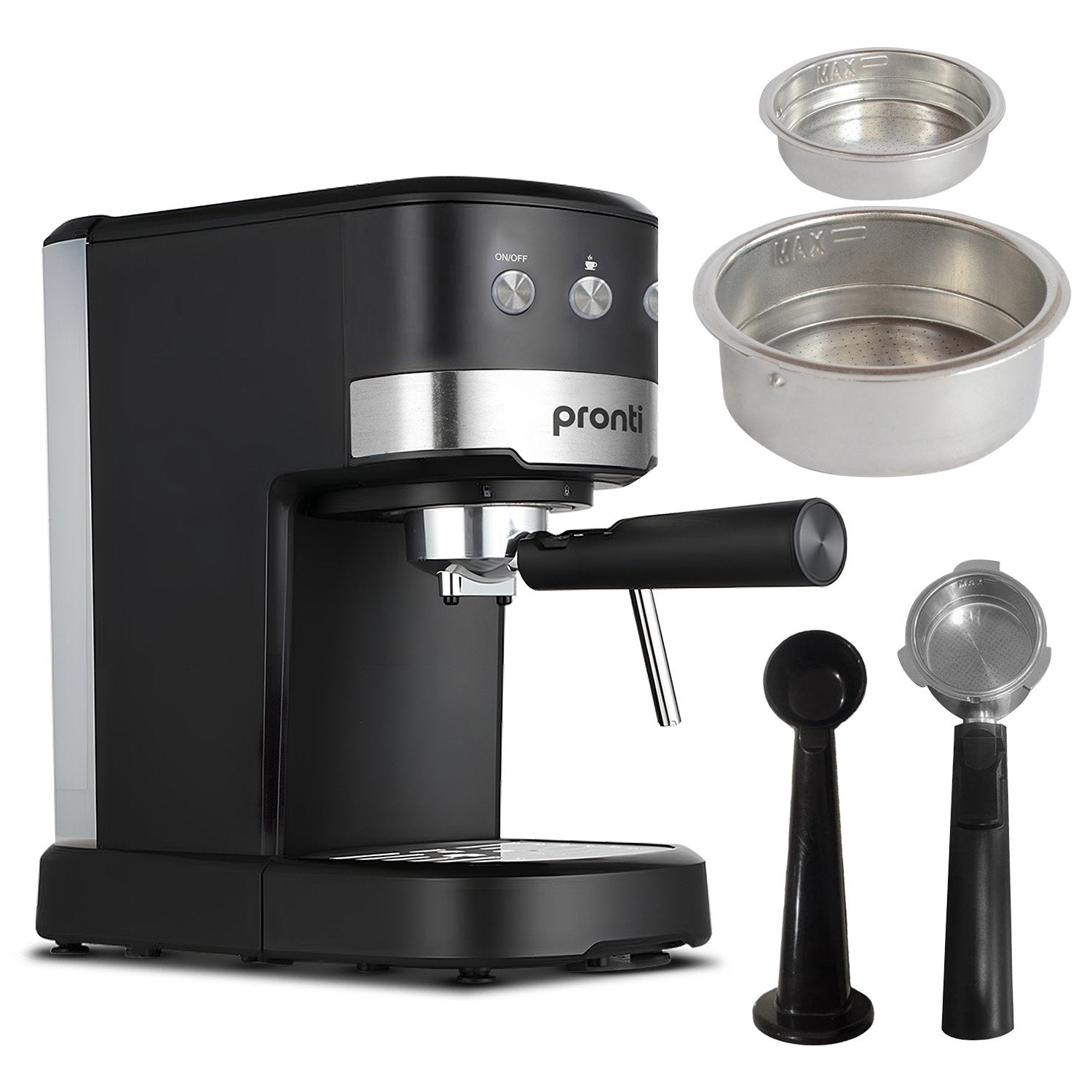 Pronti Coffee Machine 20 Bar Espresso Maker with Milk Frother & 1.25L Tank - SuperSaverAU - view 1