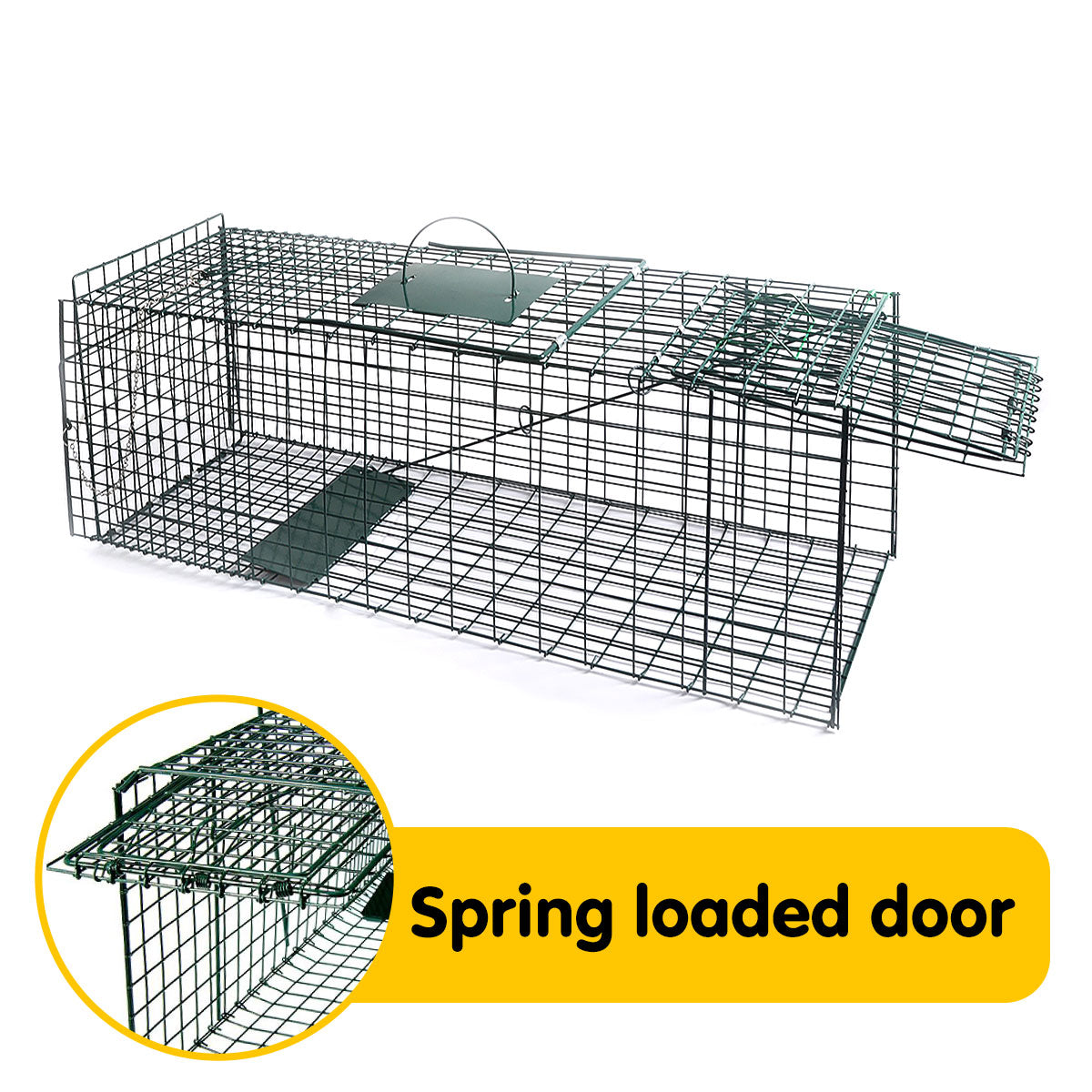 Klika Humane Live Animal Trap 65x24x29cm - Spring Loaded, Collapsible, Safe Transport - SuperSaverAU - view 4