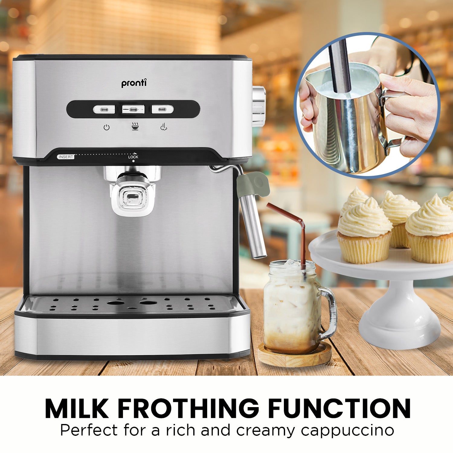 Pronti Toaster, Kettle & Coffee Machine Breakfast Set - Black - SuperSaverAU - view 7
