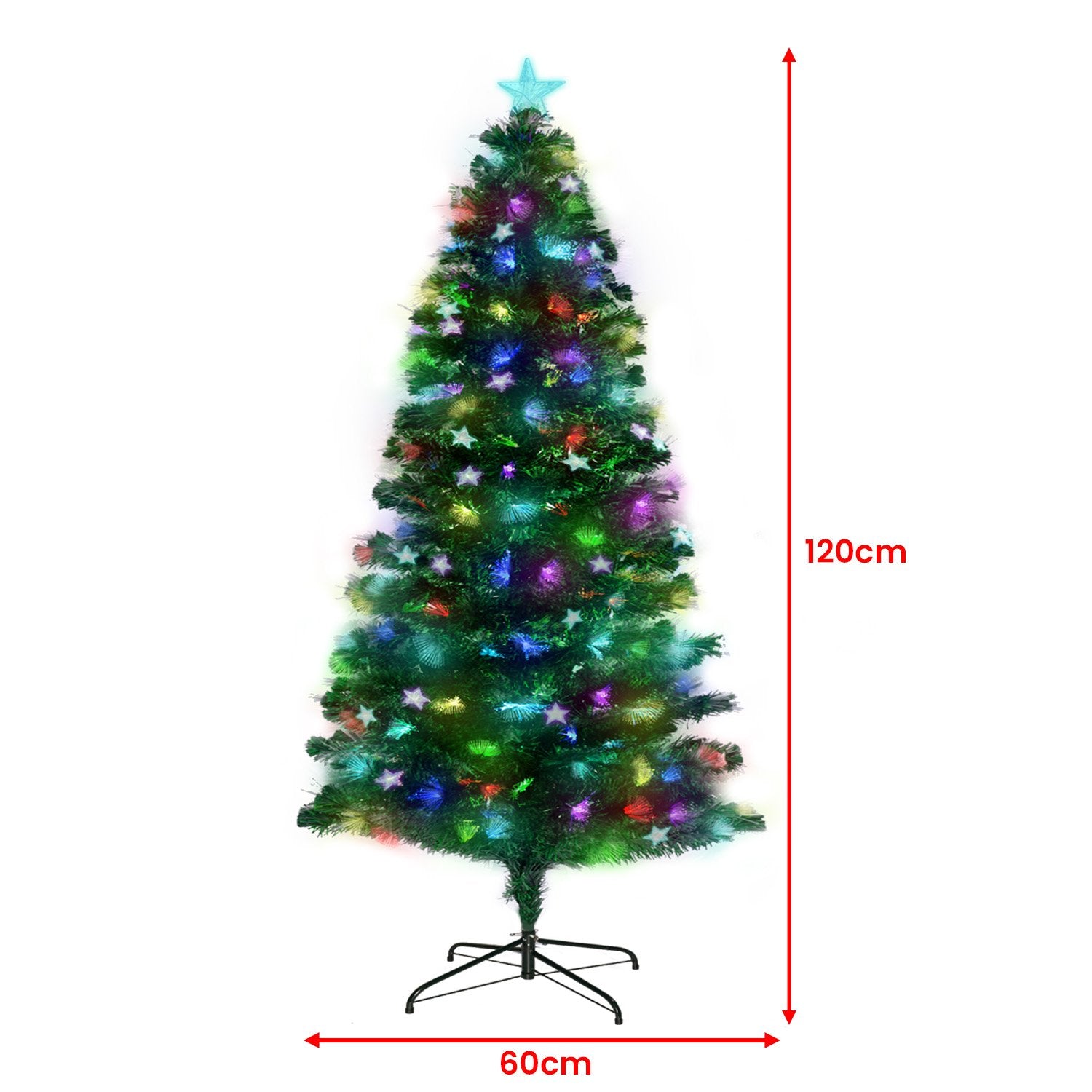 Christabelle 1.2m Enchanted Pre Lit Fibre Optic Christmas Tree Stars Xmas Decor - SuperSaverAU - view 4