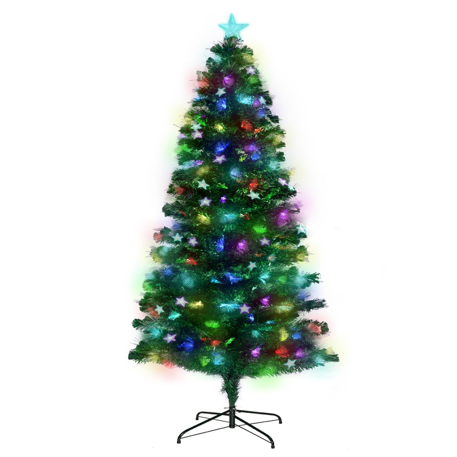 Christabelle 1.5m Enchanted Pre Lit Fibre Optic Christmas Tree Stars Xmas Decor - SuperSaverAU - view 1