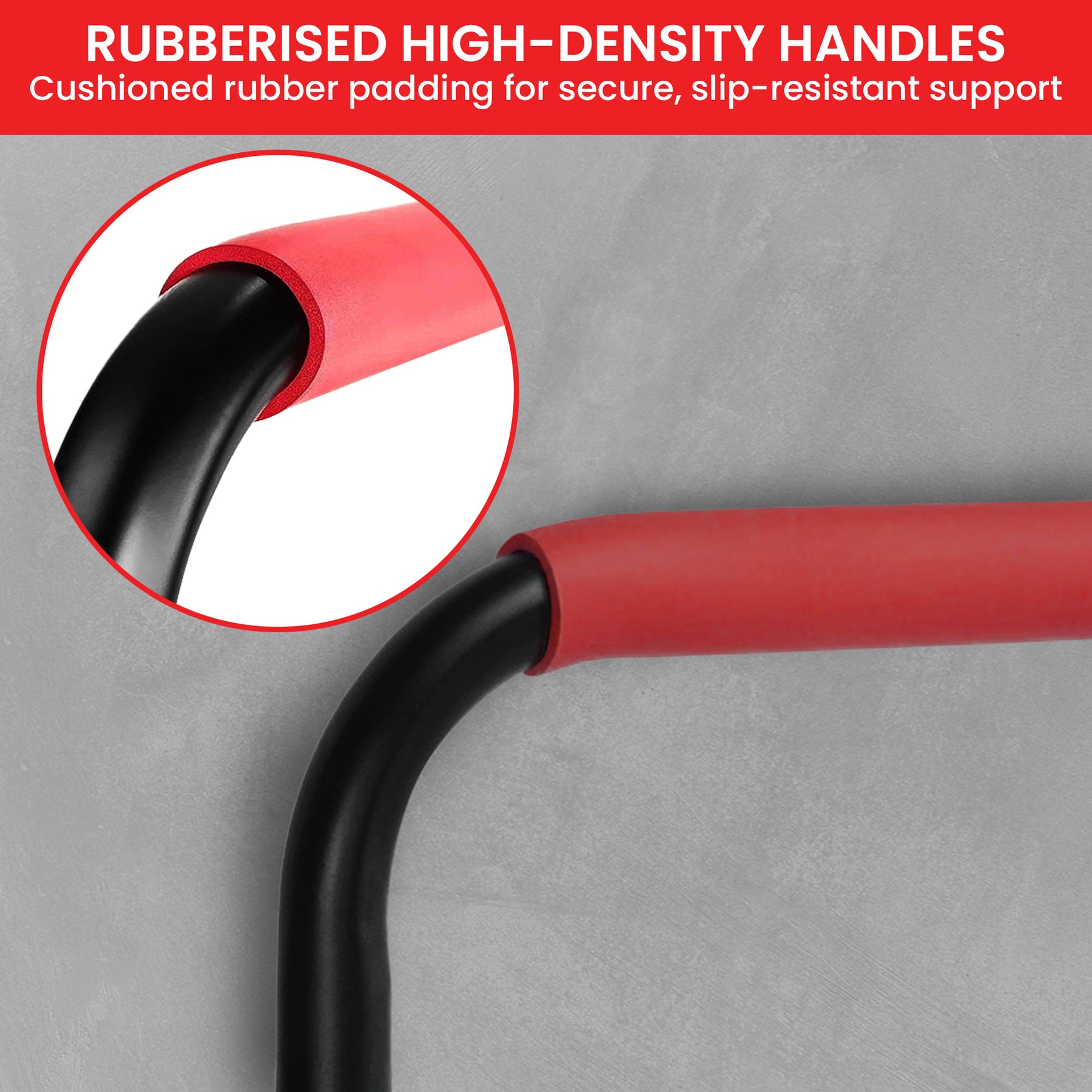 Powertrain Height-Adjustable Dip Bars Pair 200kg Capacity, Rubberised Handles, 68x51x78-101cm - SuperSaverAU - view 7
