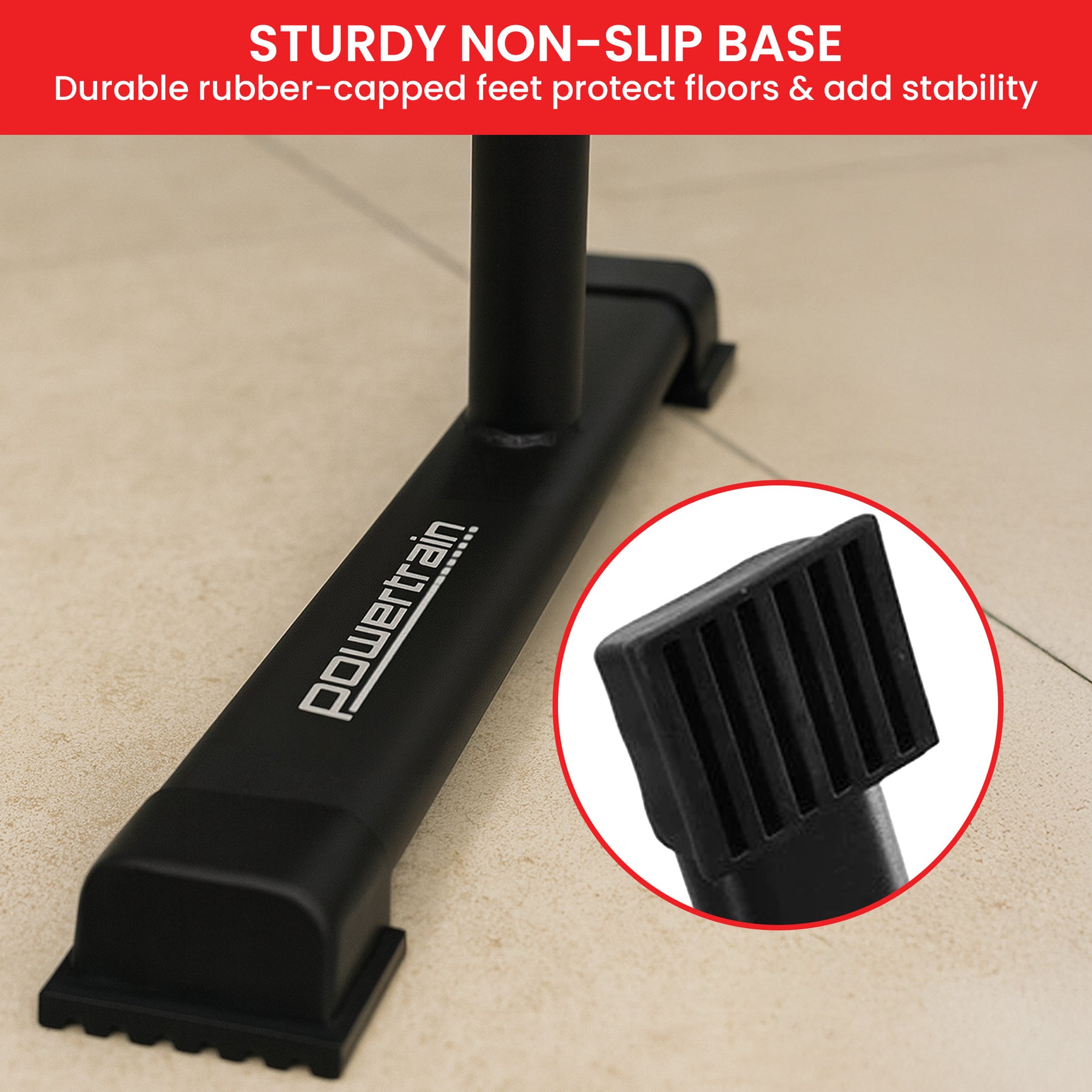 Powertrain Height-Adjustable Dip Bars Pair 200kg Capacity, Rubberised Handles, 68x51x78-101cm - SuperSaverAU - view 8