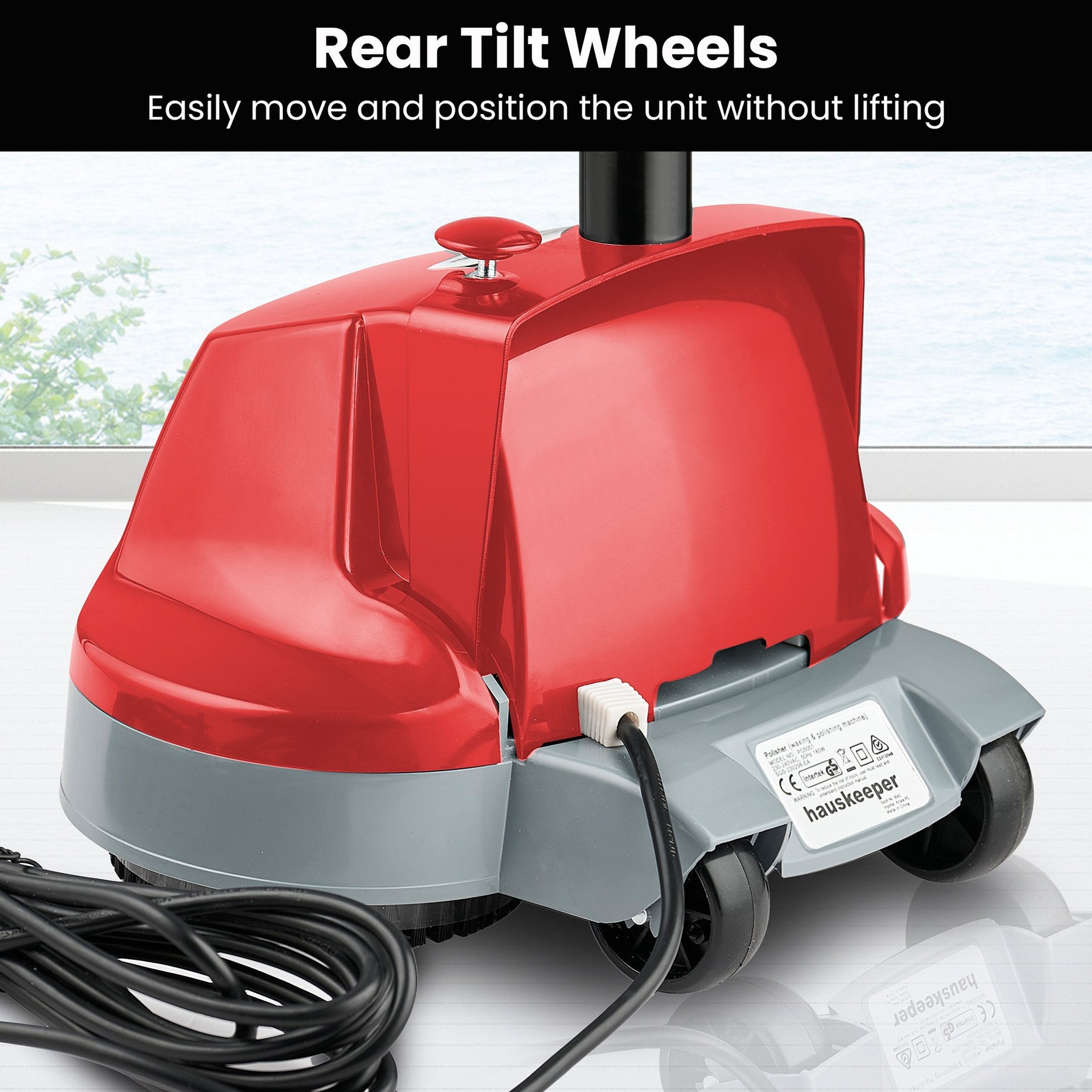 Premium Klika Hauskeeper 5 in 1 Electric Floor Polisher - Red