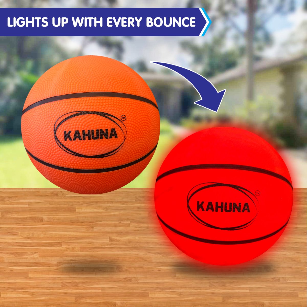 Kahuna Light-Up Glow Basketball - Size 3 Mini, LED, Glow in the Dark - SuperSaverAU - view 6