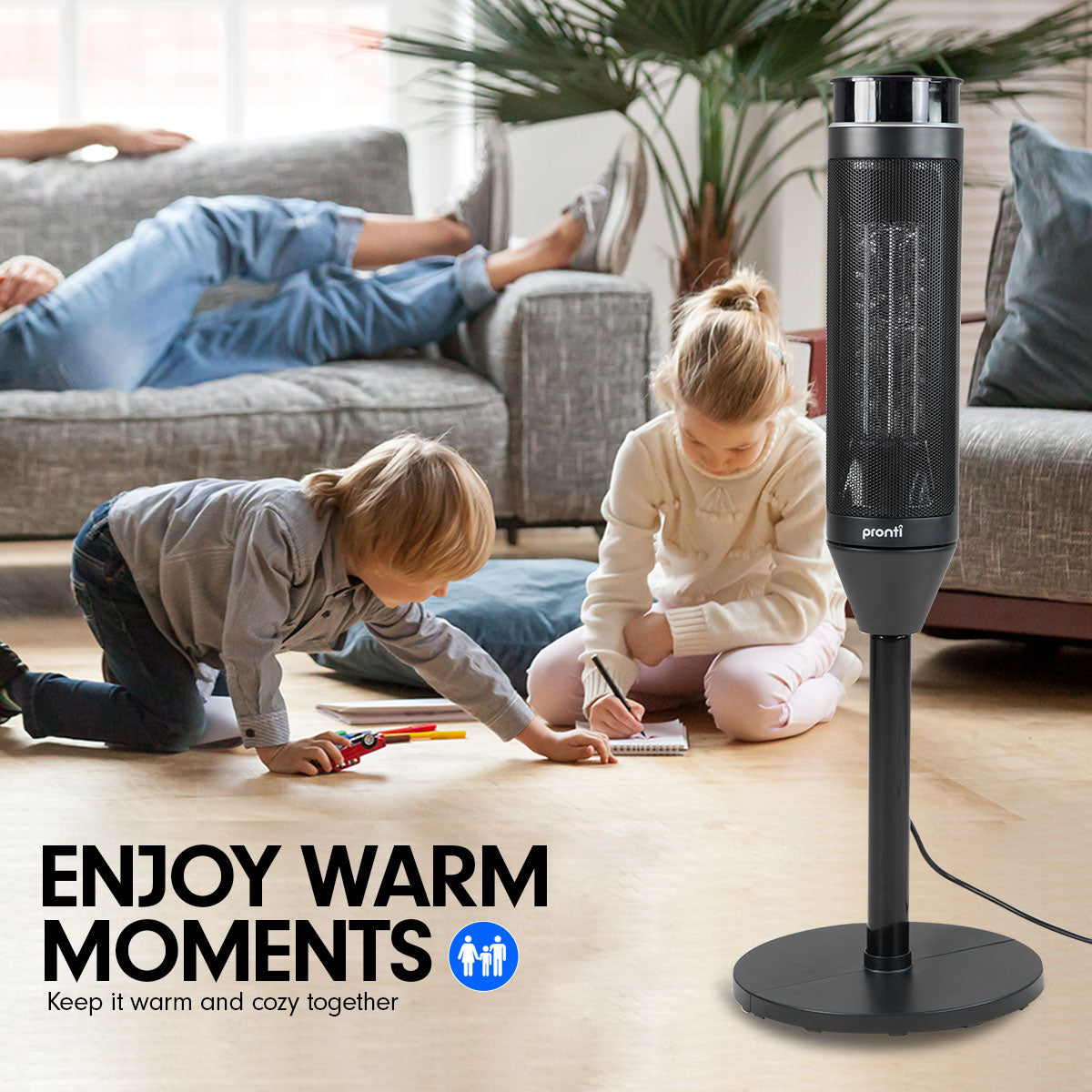 Pronti Ceramic Tower Heater 2000W with Remote Control & Oscillating Base 86cm - SuperSaverAU - view 1