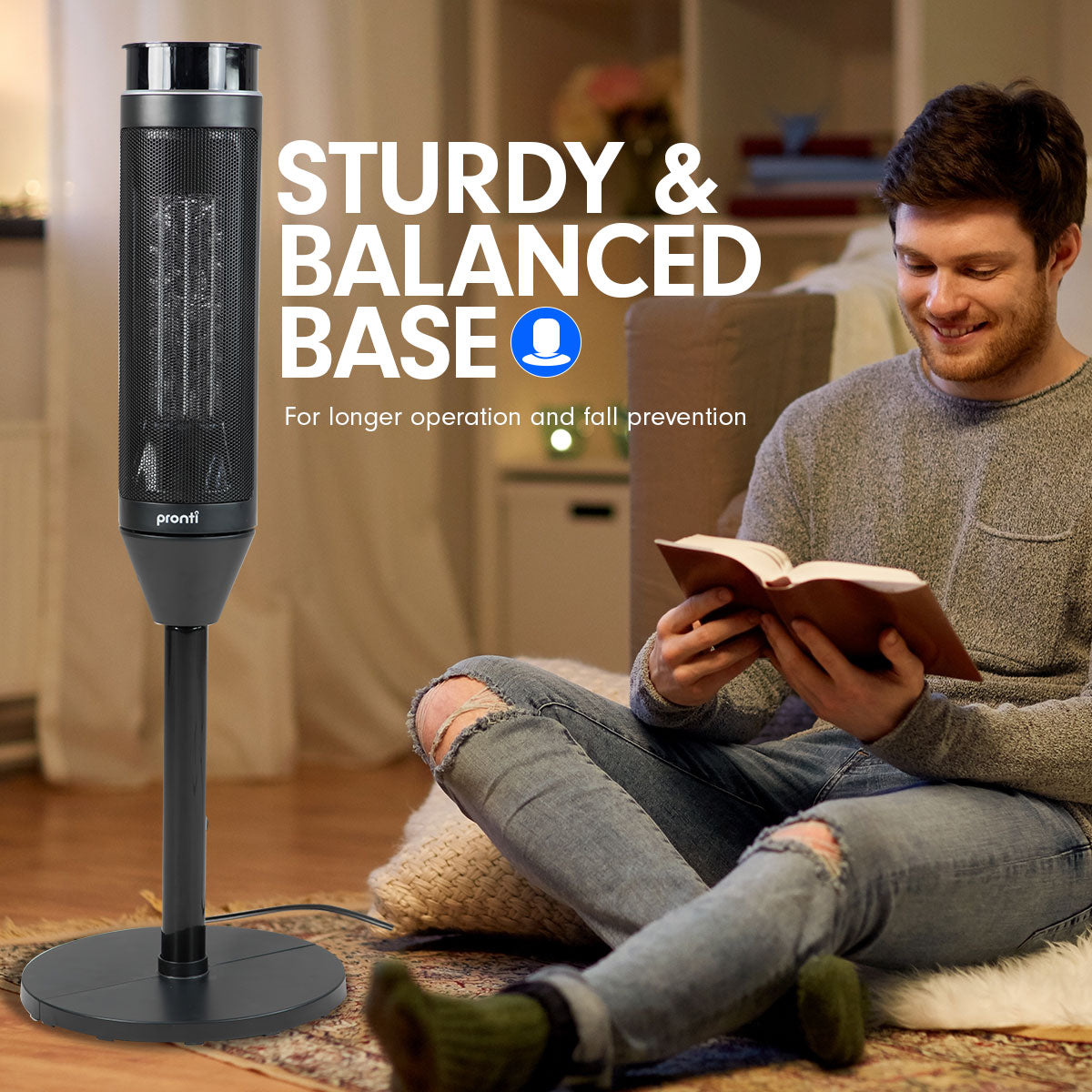 Pronti Ceramic Tower Heater 2000W with Remote Control & Oscillating Base 86cm - SuperSaverAU - view 4