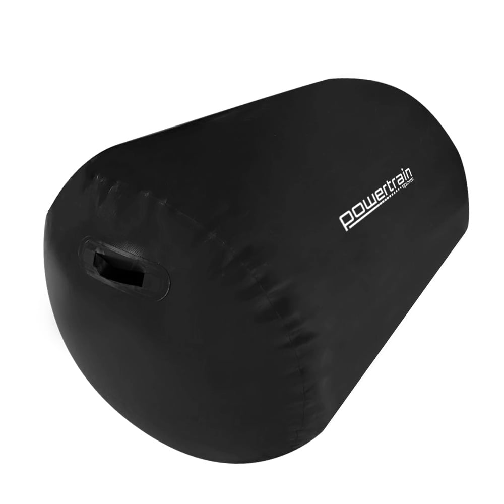 Powertrain Sports Inflatable Gymnastics Air Barrel Exercise Roller 120 x 75cm - Black - SuperSaverAU - view 2