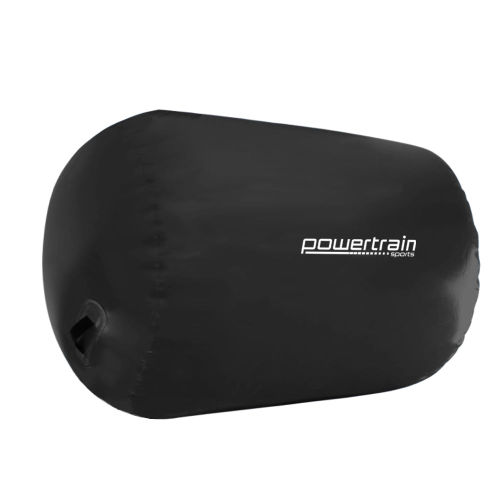 Powertrain Sports Inflatable Gymnastics Air Barrel Exercise Roller 120 x 75cm - Black - SuperSaverAU - view 3