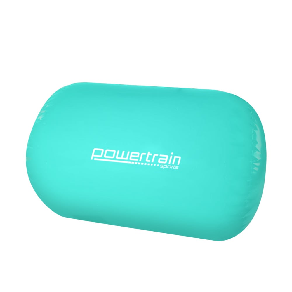Powertrain Inflatable PVC Gymnastics Air Barrel Exercise Roller - Green, 120 x 75cm