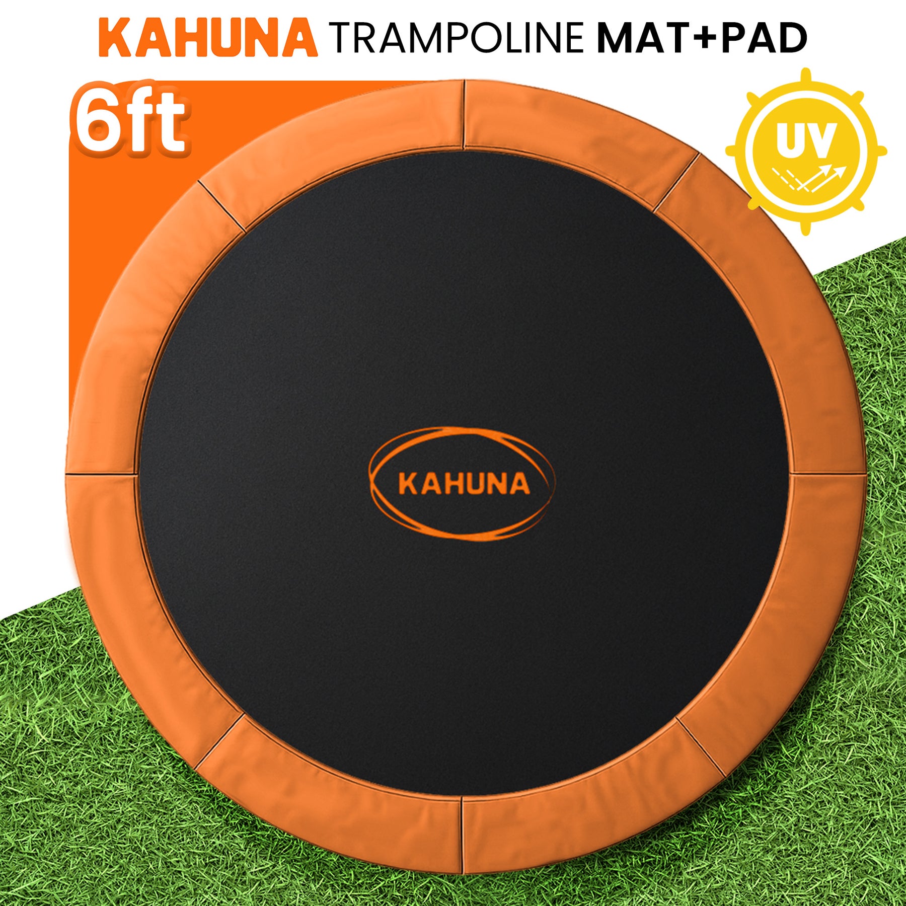 Kahuna Orange 6ft Anti-Graze Trampoline Mat & Safety Pad Set