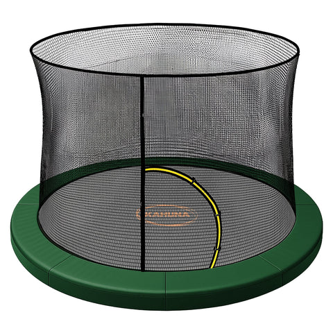 Kahuna Green 8ft Trampoline Safety Pad & Net Set with Double-Lock Entry