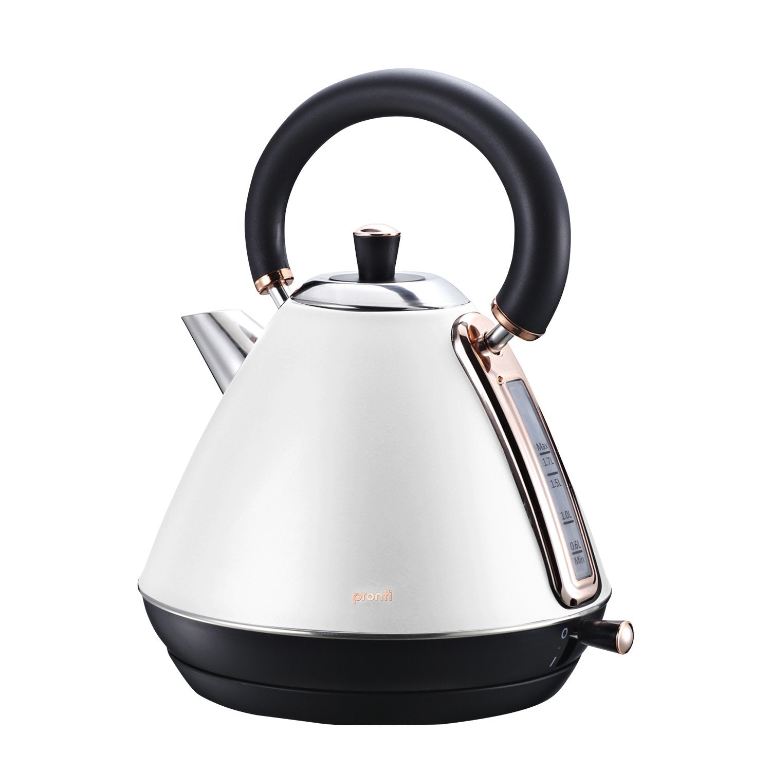 Pronti 1.7L Rose Trim Kettle - Stainless Steel, Rapid Boil, Auto Shut Off - SuperSaverAU - view 1