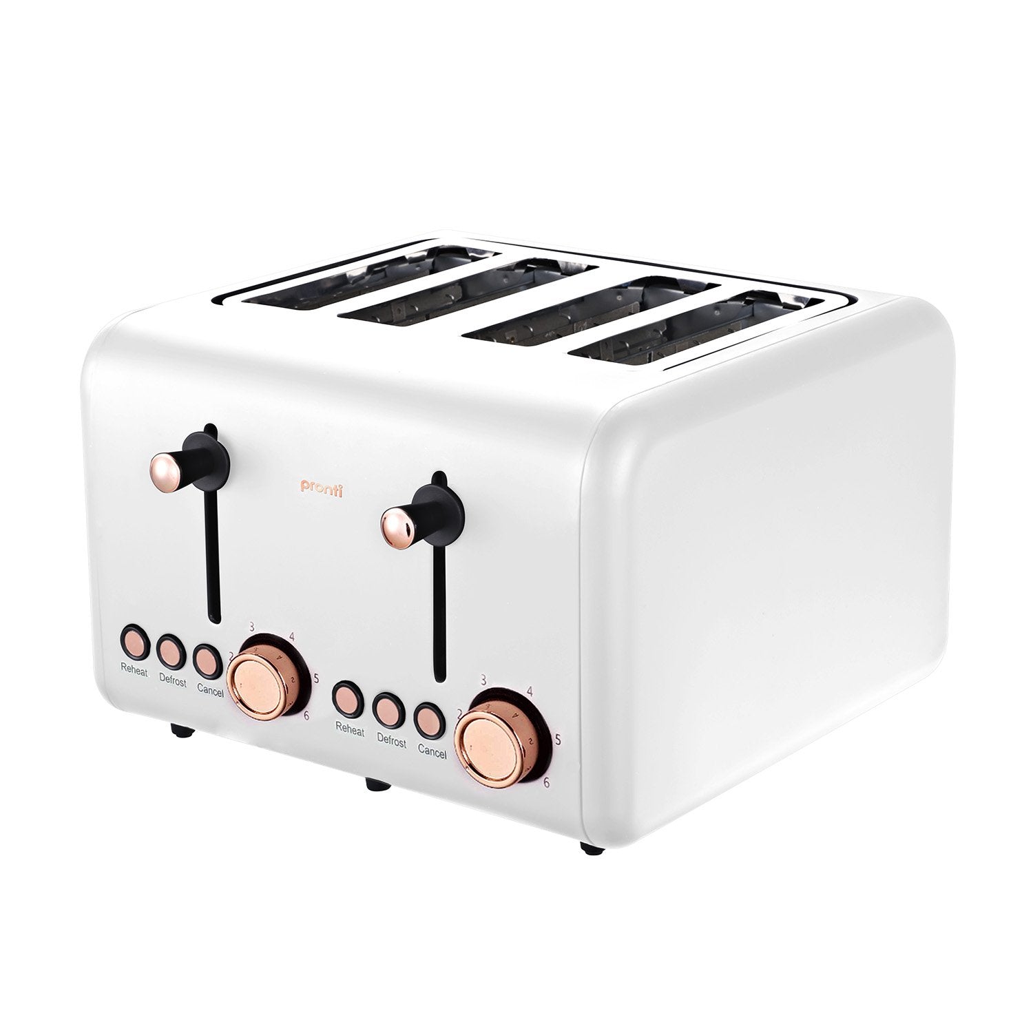 Pronti Rose Trim Collection Toaster & Kettle Bundle - White - SuperSaverAU - view 3