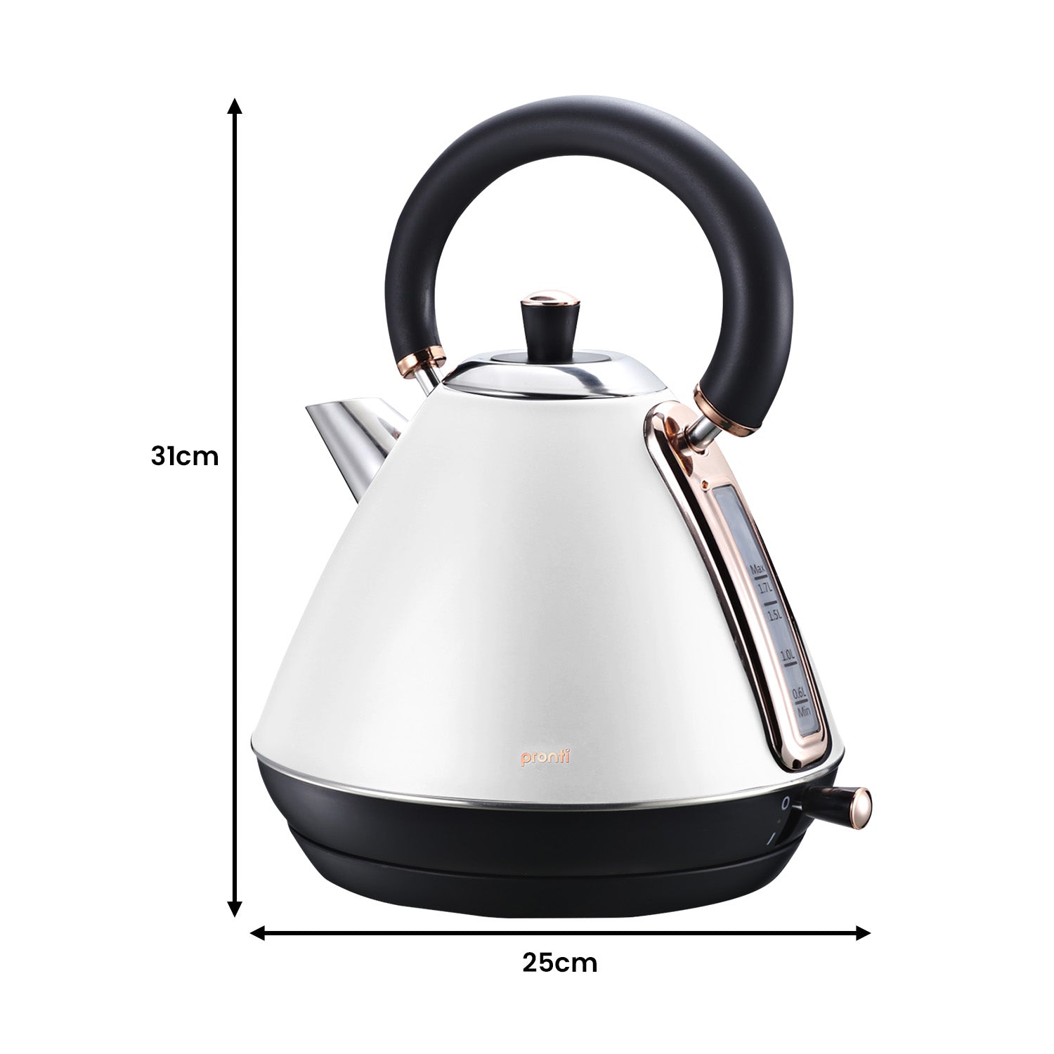 Pronti Rose Trim Collection Toaster & Kettle Bundle - White - SuperSaverAU - view 4
