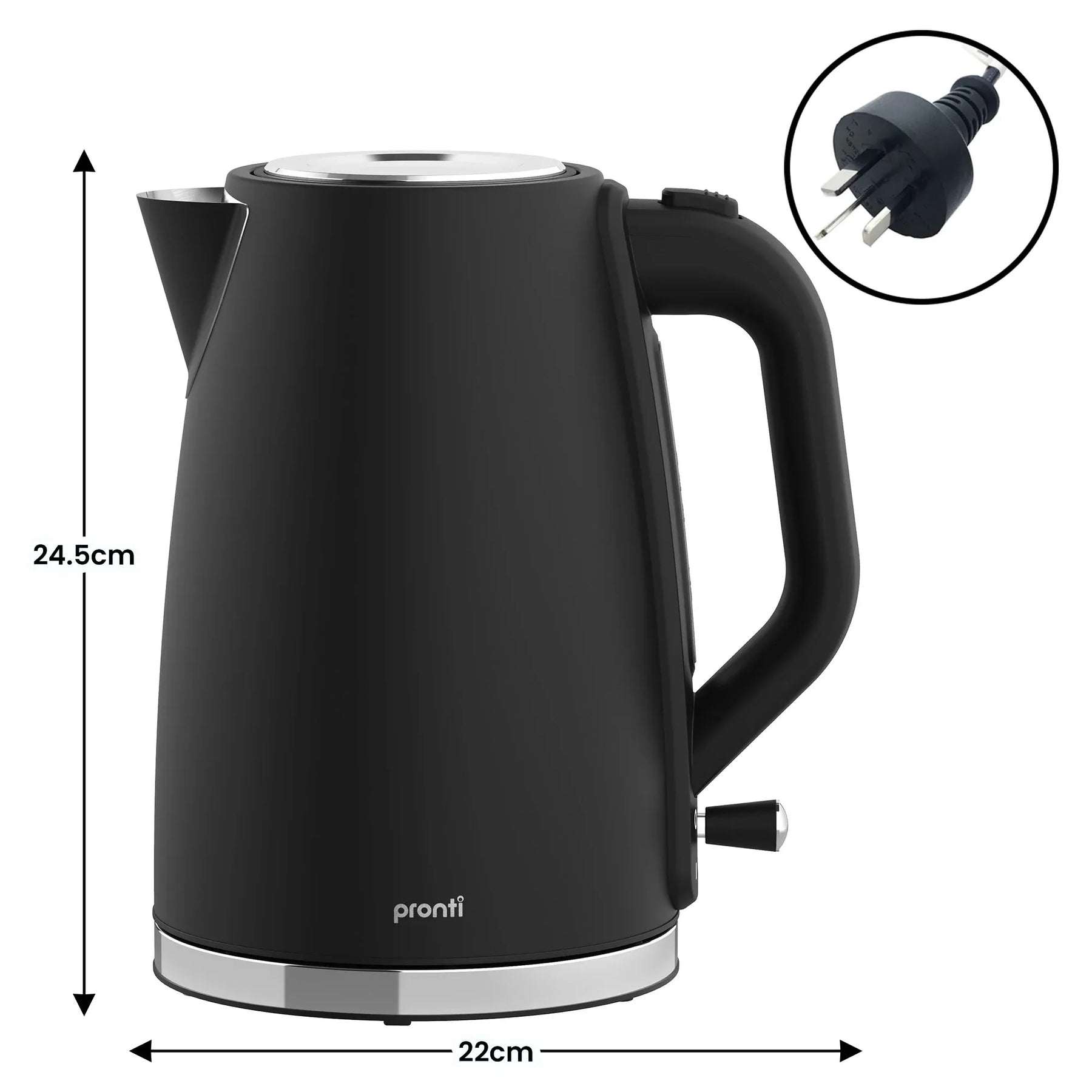 Pronti Silver Noir 4 Slice Toaster & 1.7L Kettle Bundle