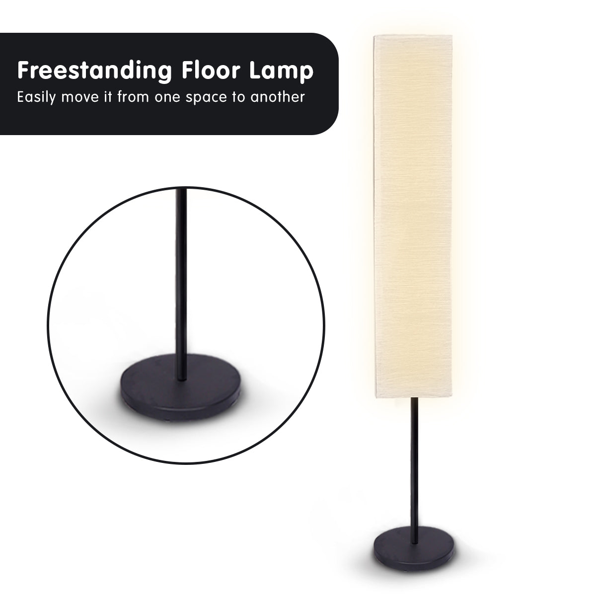 Sarantino Paper Floor Lamp 160cm with Metal Base & Wrinkled Shade - SuperSaverAU - view 2