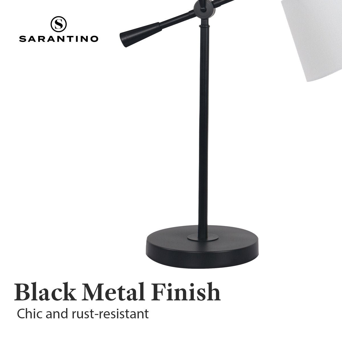 Sarantino Adjustable Metal Table Lamp, Black, 15-Degree Swing, Rust-Resistant - SuperSaverAU - view 7