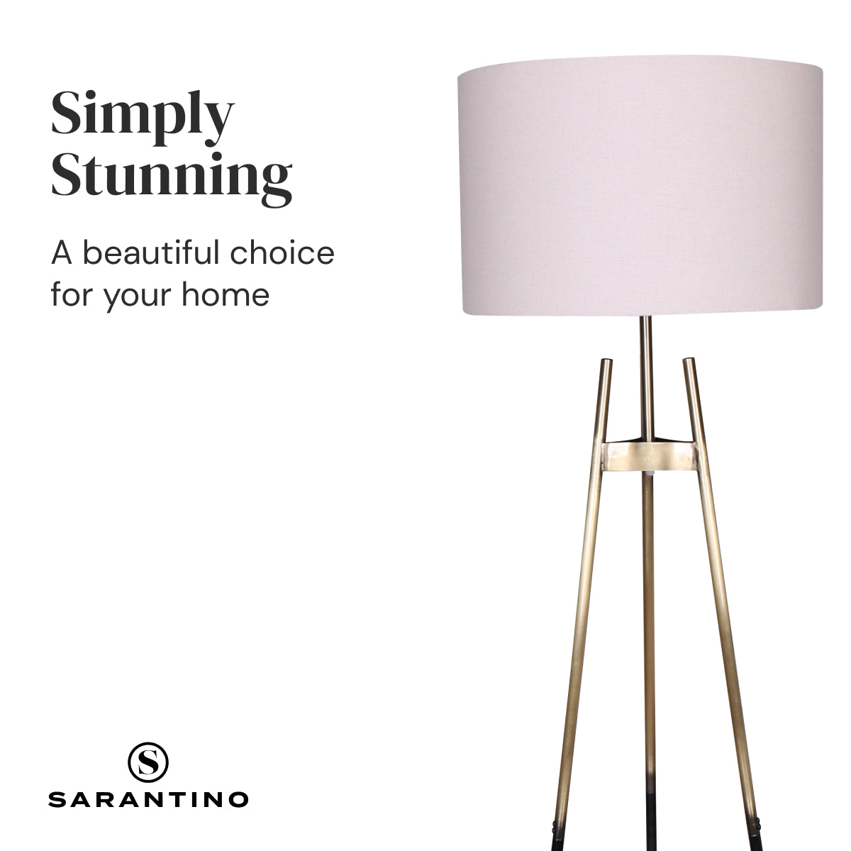 Sarantino Gradient Finish Tripod Floor Lamp - Elegant Home Decor - SuperSaverAU - view 5