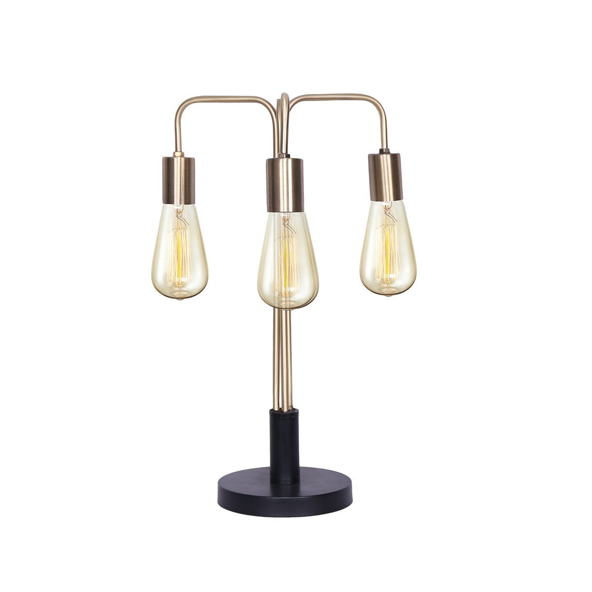 Sarantino Industrial Table Lamp 49cm with 3 Exposed Bulbs & Rotary Switch - SuperSaverAU - view 1