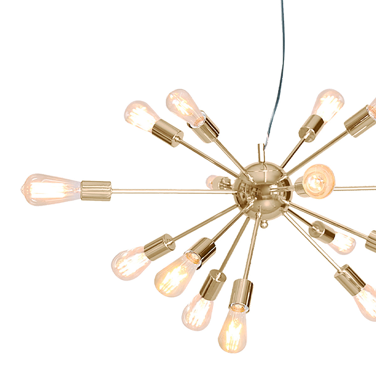 Sarantino 15-Light Sputnik Chandelier, Brass Finish, 70x70x120cm, Adjustable - SuperSaverAU - view 3