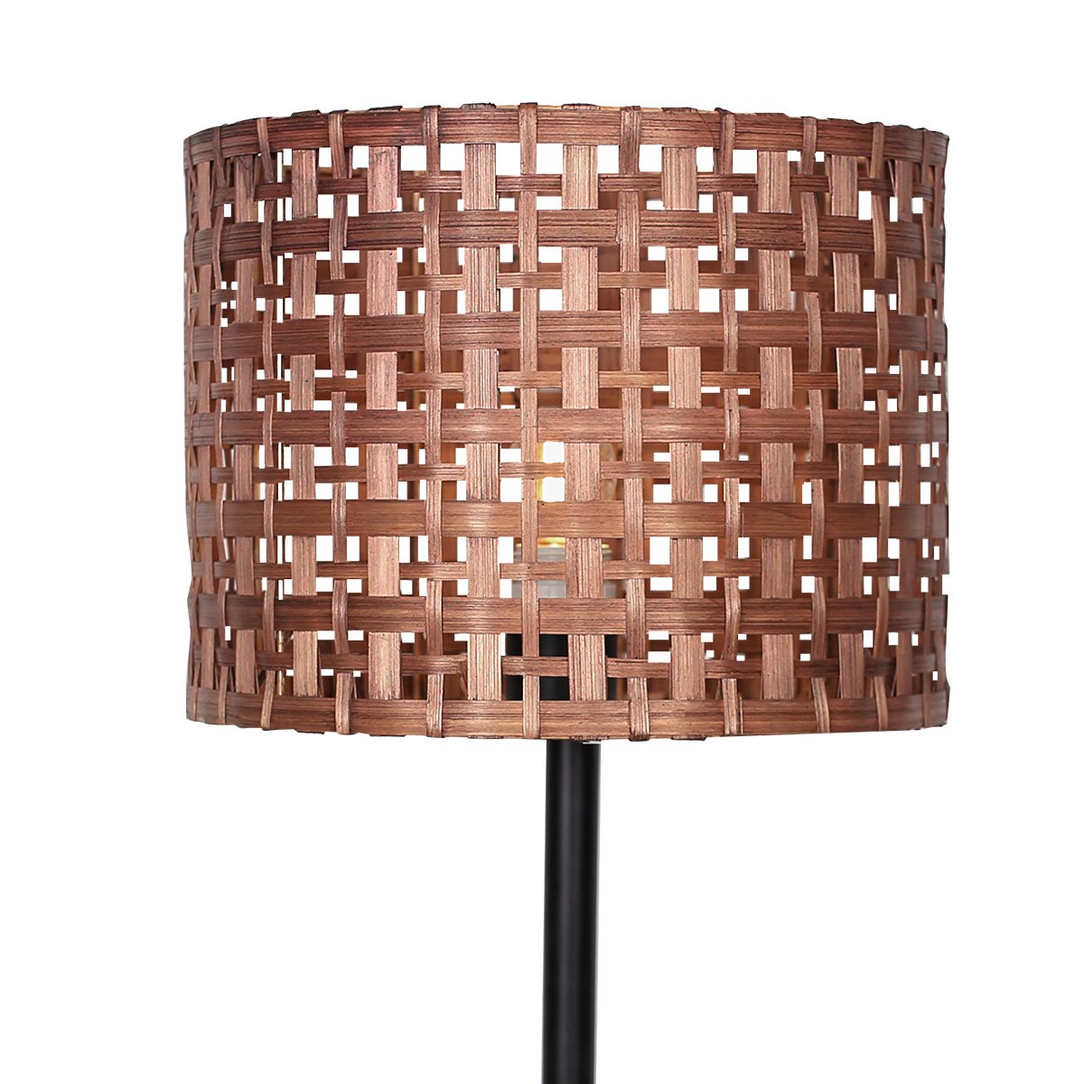 Sarantino Rattan Desk Lamp with Black Marble Base - Natural Brown Shade - SuperSaverAU - view 2