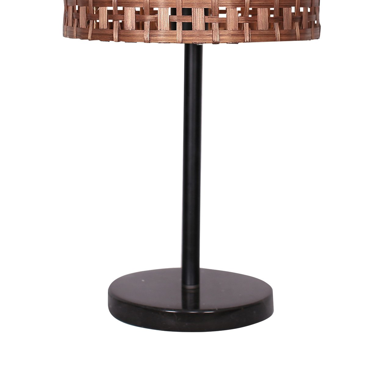 Sarantino Rattan Desk Lamp with Black Marble Base - Natural Brown Shade - SuperSaverAU - view 3