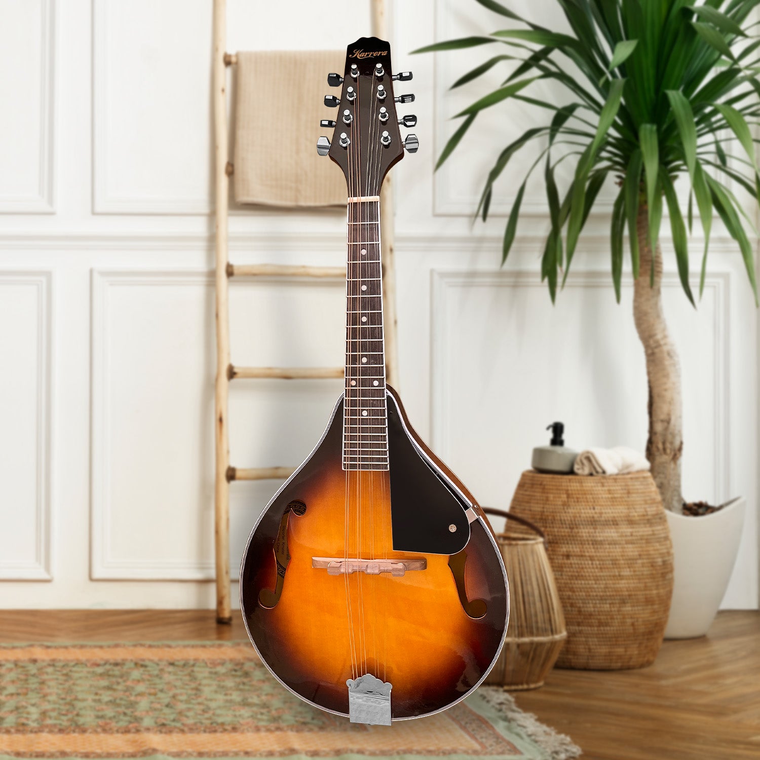 Karrera Traditional Sunburst Mandolin with Gig Bag and Strap