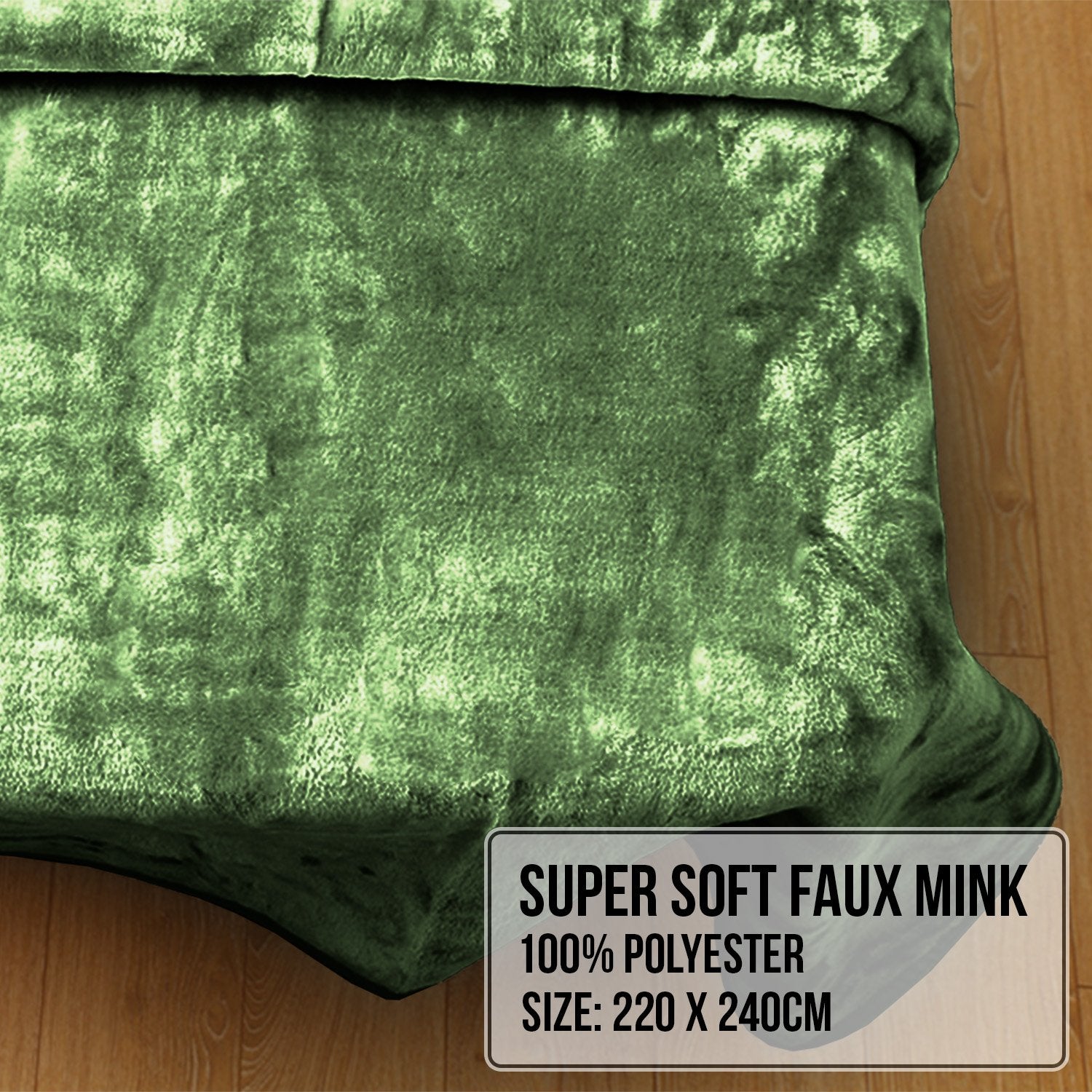 Laura Hill 600GSM Double-Sided Faux Mink Blanket – Green Queen