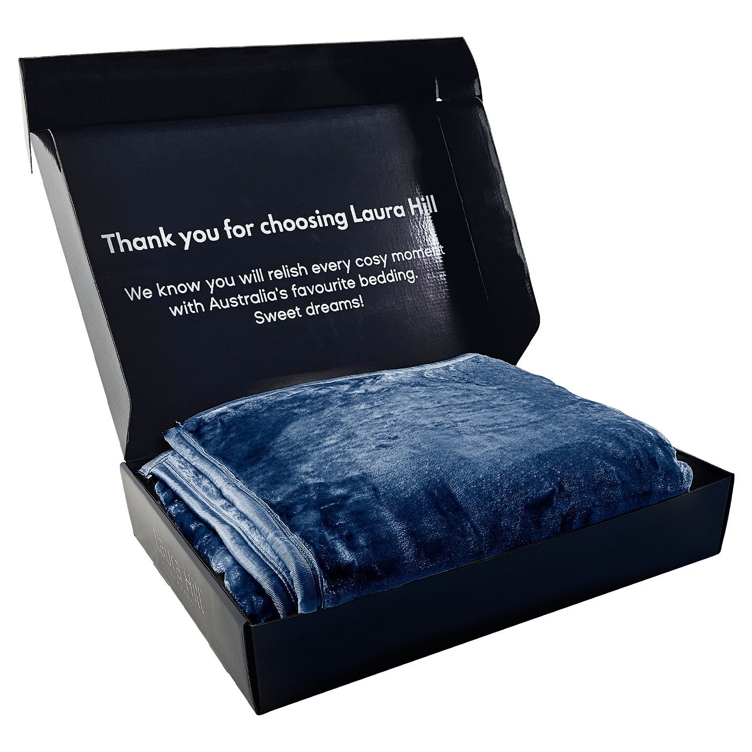 Laura Hill 800GSM Double-Sided Faux Mink Blanket – Blue Queen