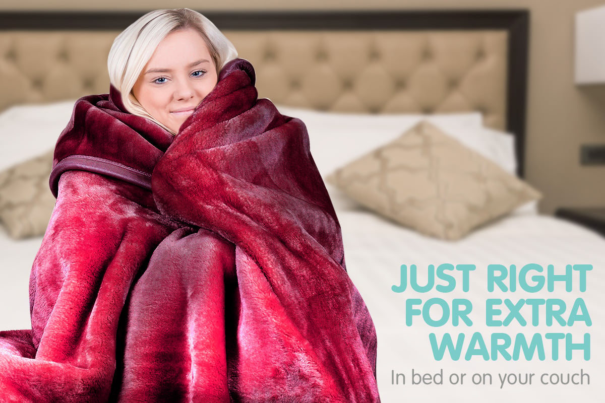 Laura Hill Faux-Mink Blanket Double Sided 220x240cm Soft Plush Throw Rug - SuperSaverAU - view 6
