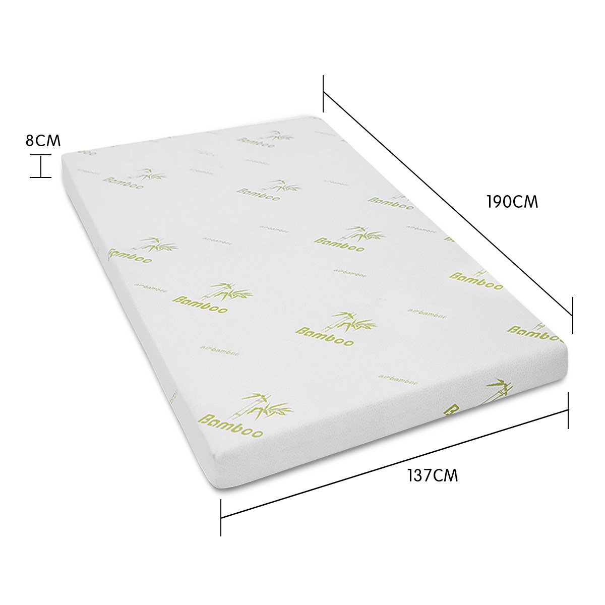 Laura Hill Cool Gel Memory Foam Mattress Topper, Bamboo Fabric Cover, Double - SuperSaverAU - view 5