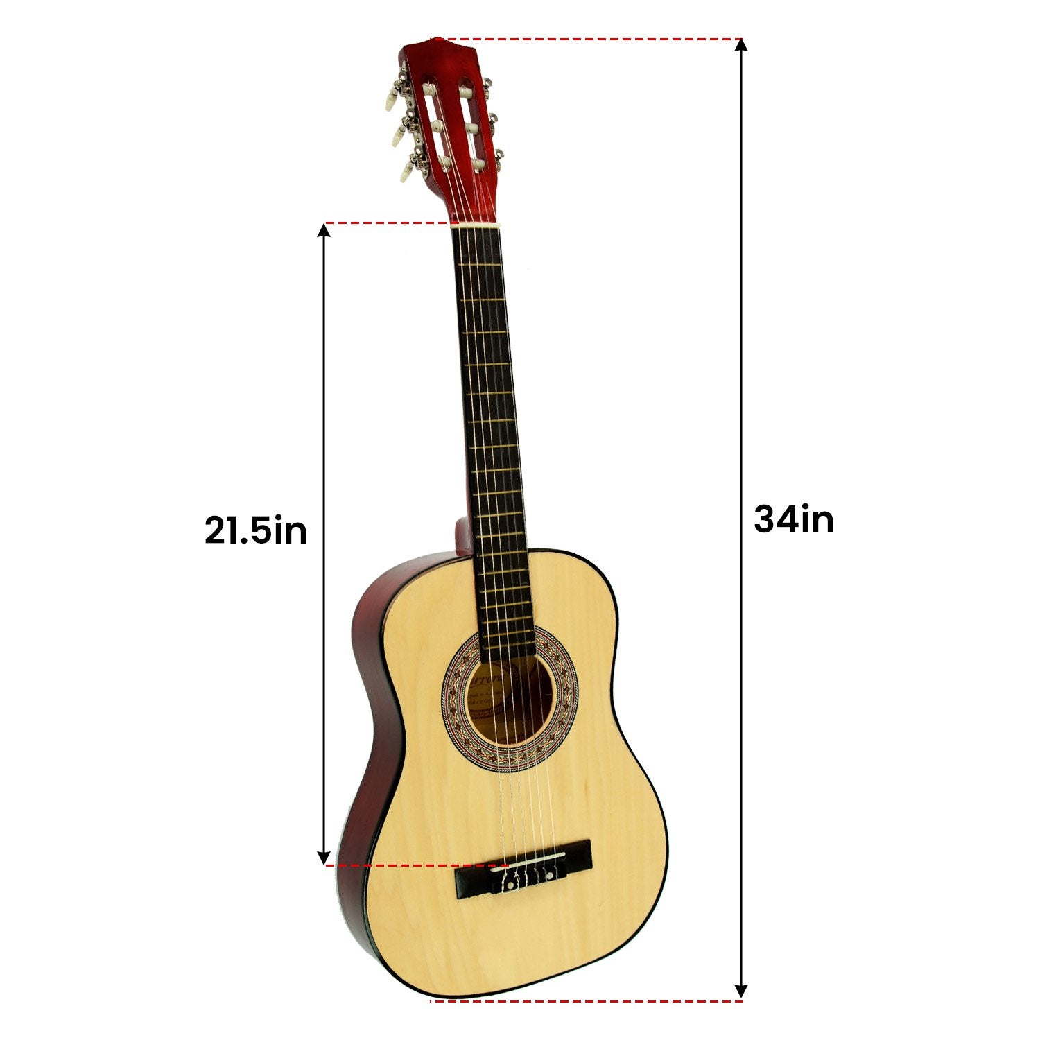 Karrera 34in Children's Wooden Acoustic Guitar - Natural