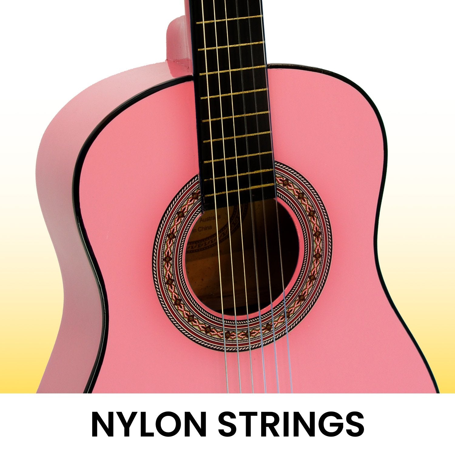 Karrera 34in Children's Wooden Acoustic Guitar - Pink