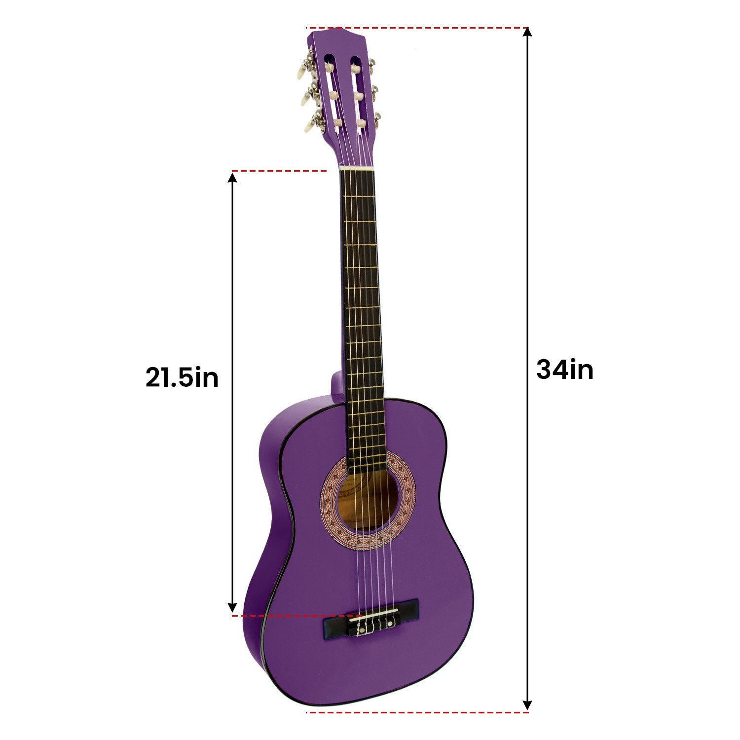 Karrera 34in Children's Wooden Acoustic Guitar - Purple