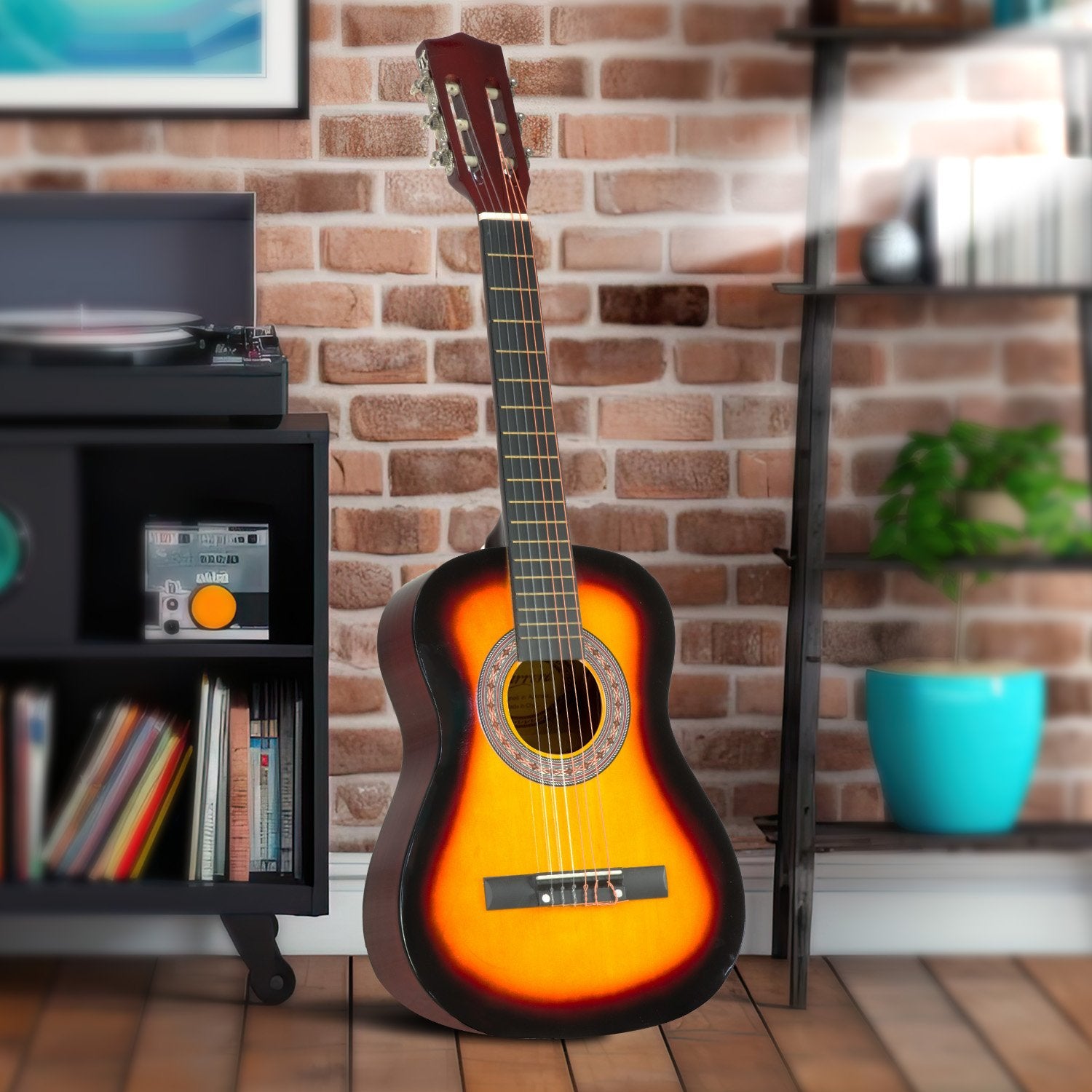 Karrera 34in Children's Wooden Acoustic Guitar - Sunburst