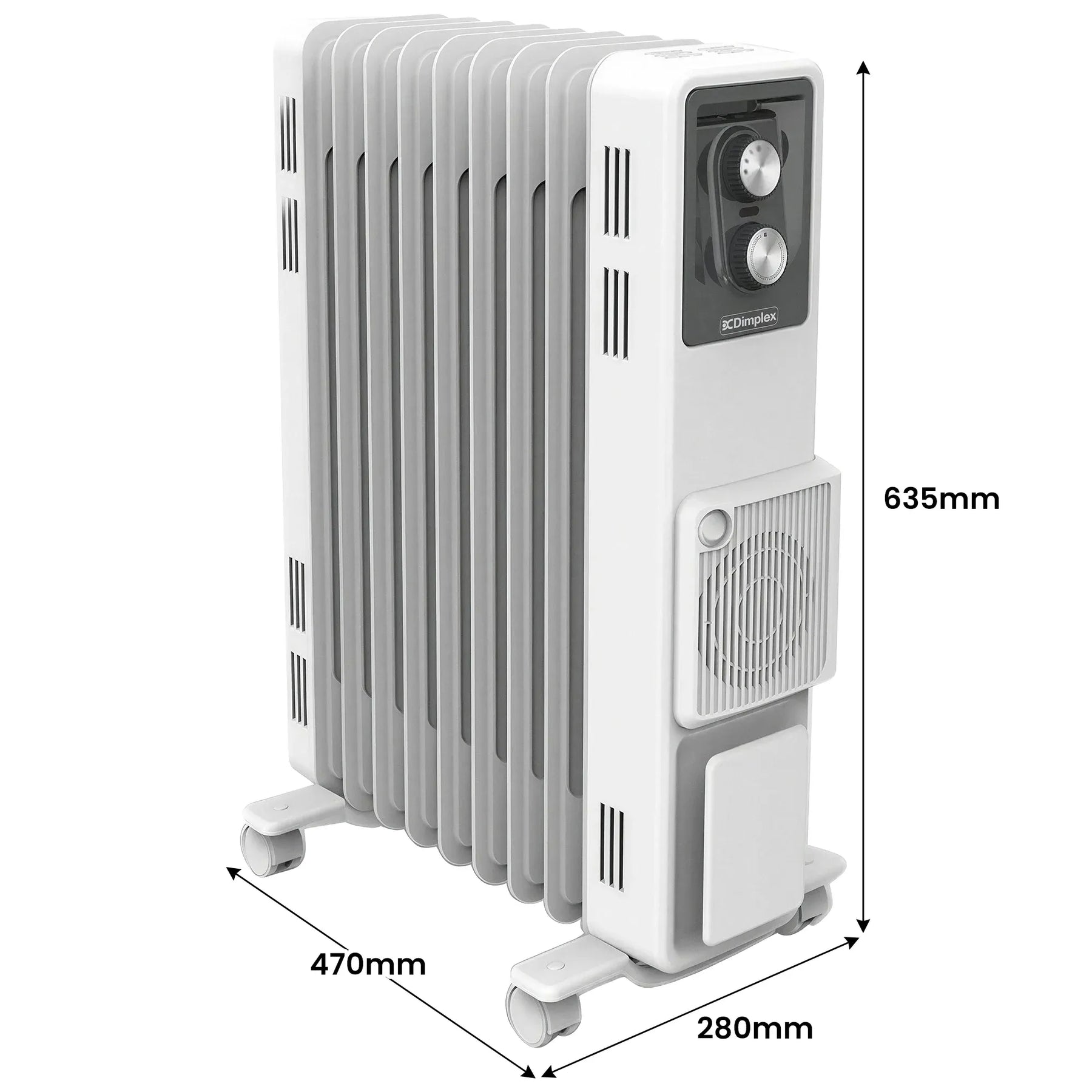Dimplex 2.4kW Oil Column Heater with Turbo Fan 9 Fin Portable Radiator - SuperSaverAU - view 3