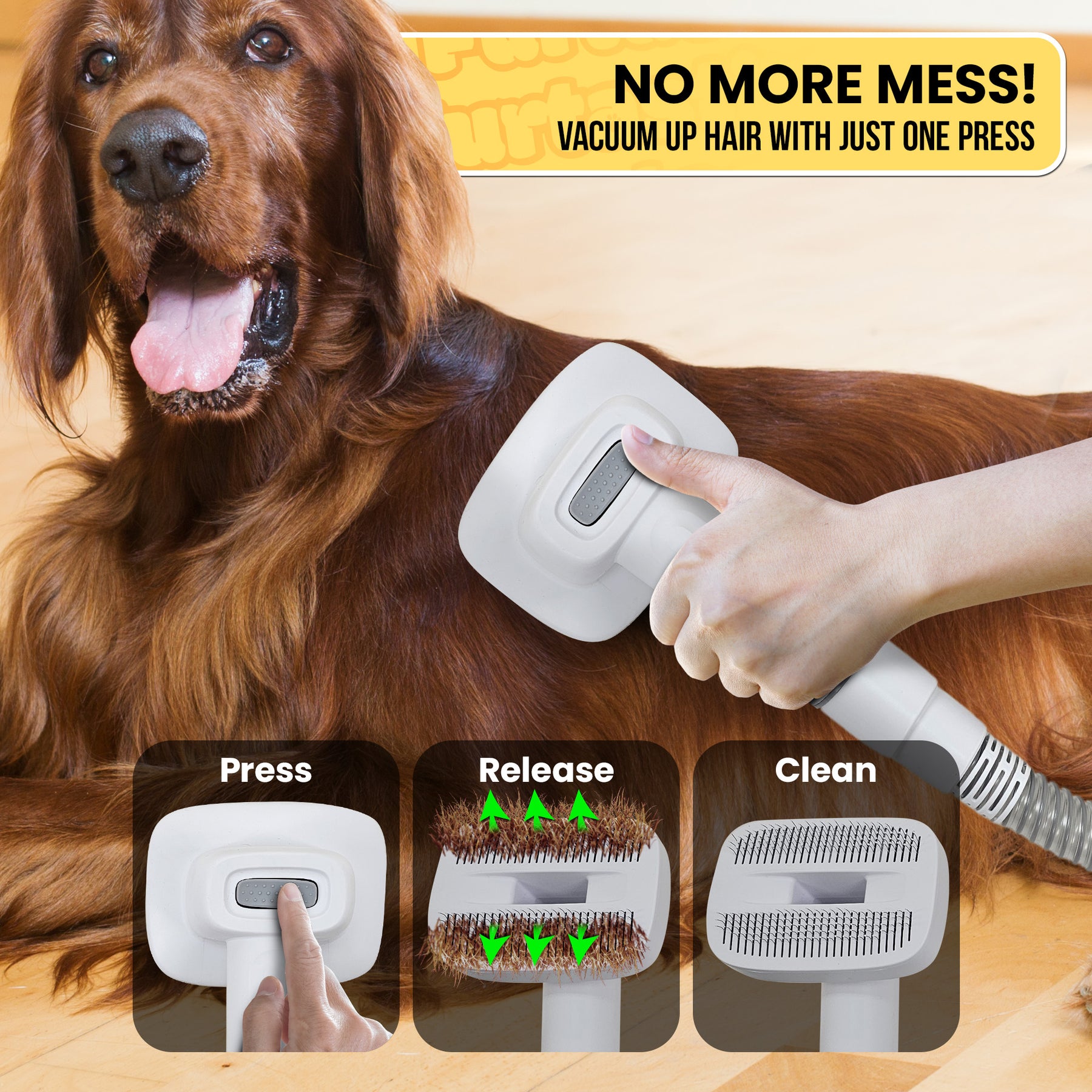 Furtastic 8-in-1 XL Pet Grooming Kit Vacuum Cleaner with 3L Capacity & HEPA Filter - SuperSaverAU - view 8