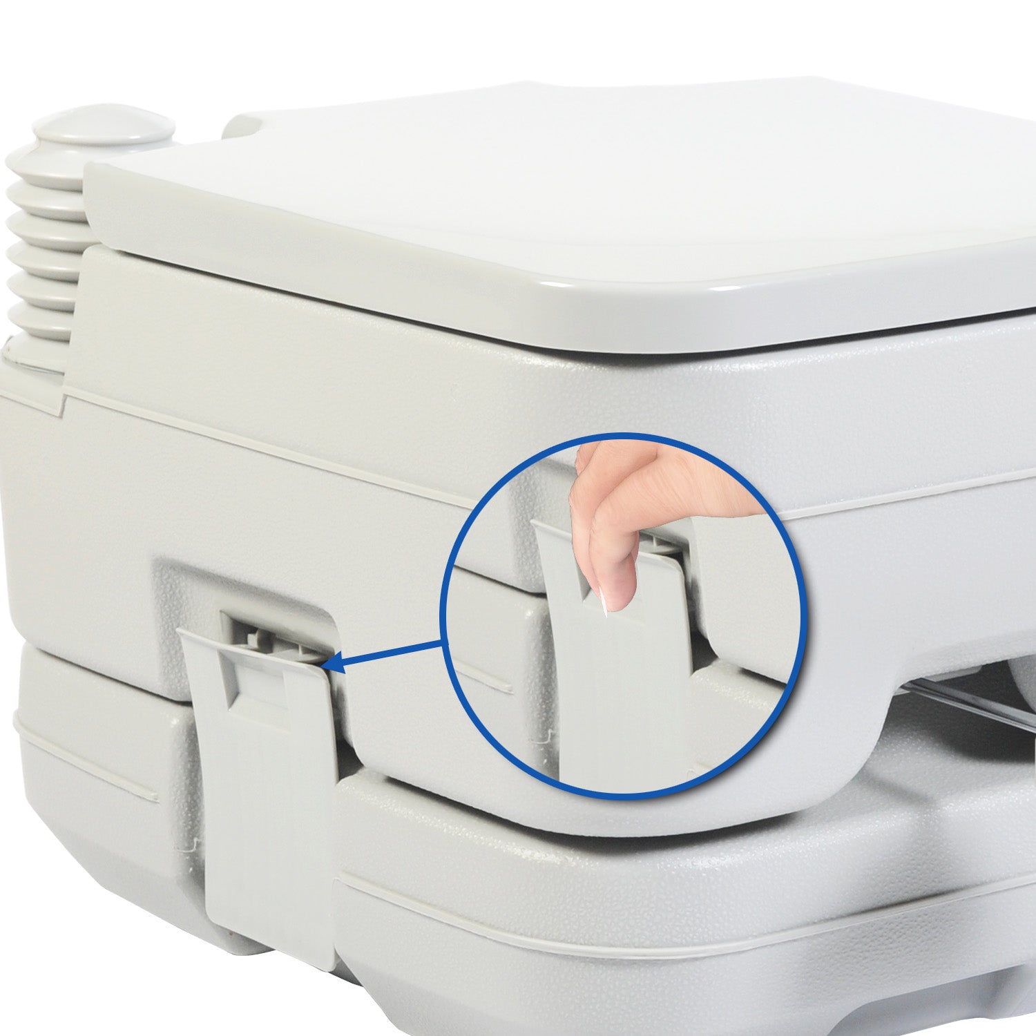 Wallaroo 10L Portable Toilet - Press Flush Pump, 10L Capacity, Durable PE/ABS - SuperSaverAU - view 6