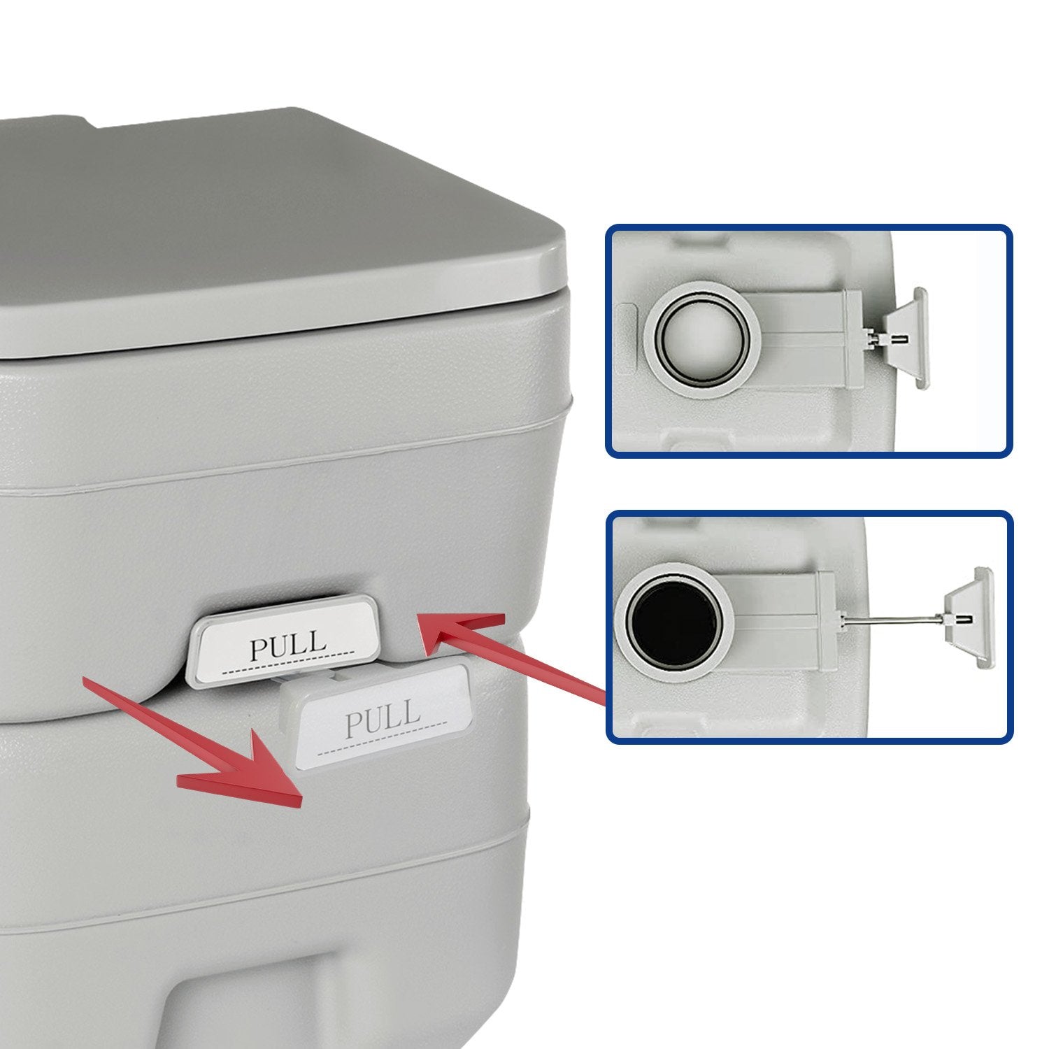 Wallaroo 20l Camping Portable Toilet Press Flush Pump - SuperSaverAU - view 11