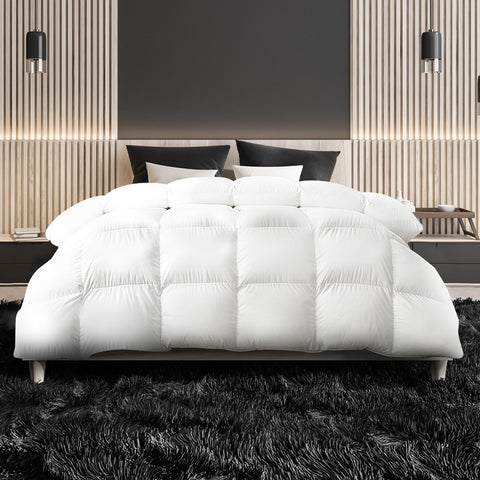 Laura Hill 500GSM Duck Down Feather Quilt 210x210cm - Hypoallergenic Comforter - SuperSaverAU - view 1