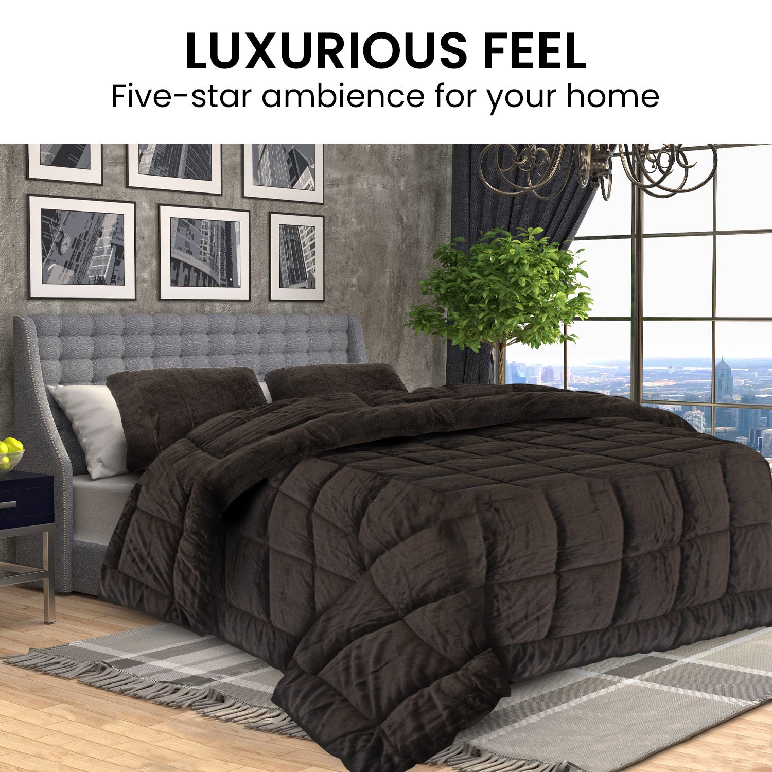 Laura Hill Faux Mink Comforter Quilt 600GSM - Super King, Soft & Durable - SuperSaverAU - view 6