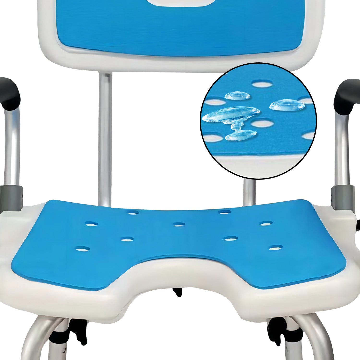 Orthonica Height Adjustable Shower Chair with Armrests - Safe & Secure - SuperSaverAU - view 5
