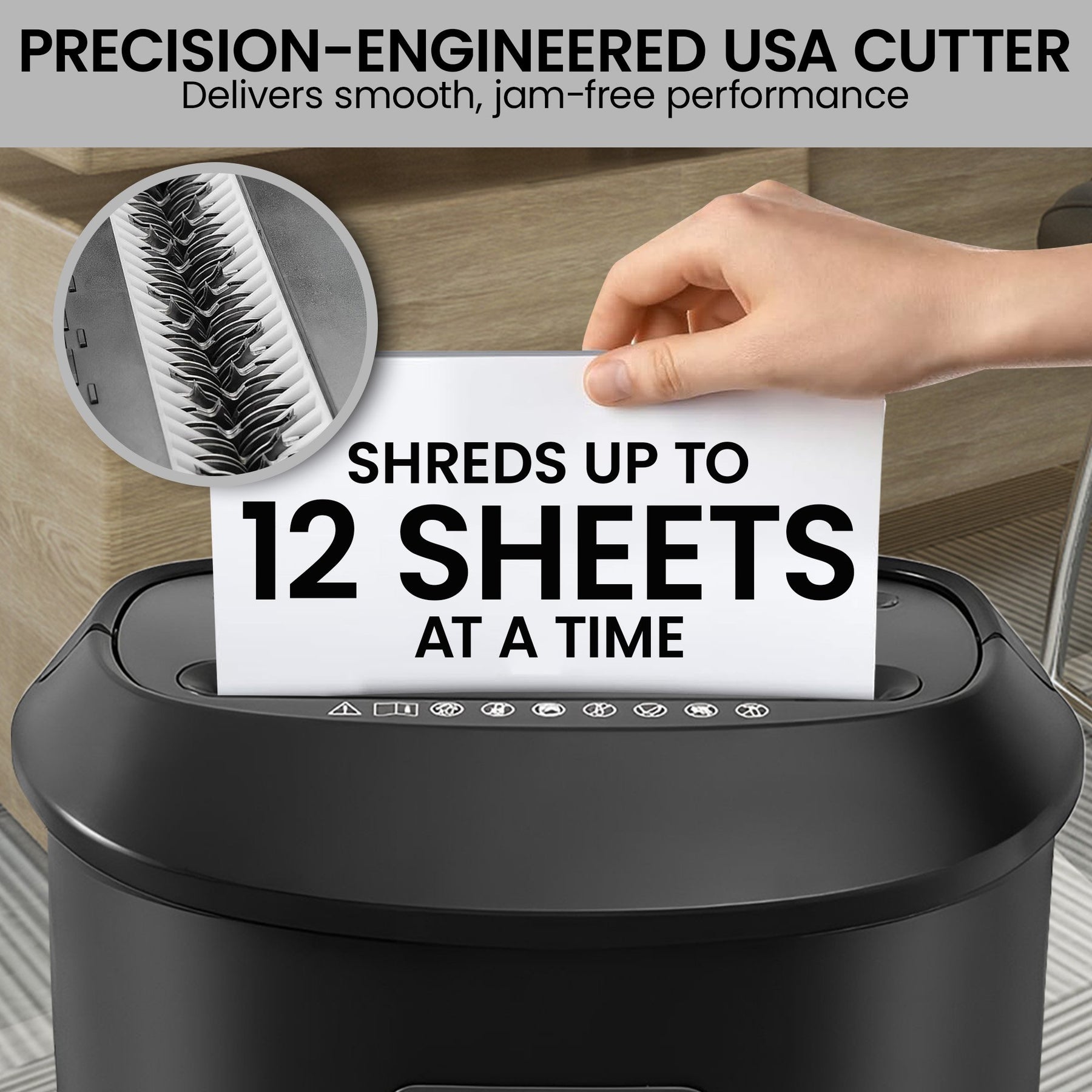 Centurion 12-Sheet Electric Cross-Cut Paper Shredder with 25L Bin - Home Office - SuperSaverAU - view 7